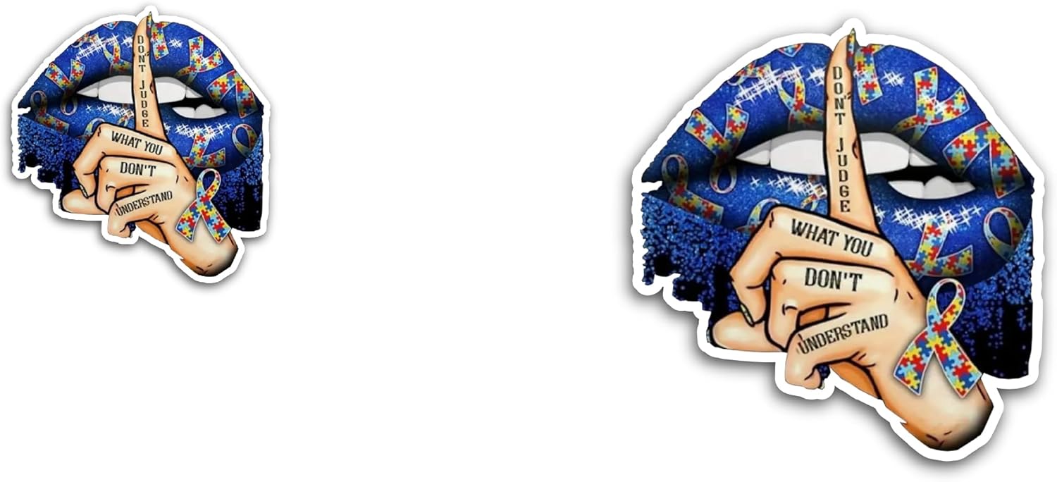 2 (Pieces) 3" and 5" Blue Lips Sticker, Waterproof Vinyl Decals for Many Purpose Like Cars, Trucks, Laptops, Phones, Windows and More