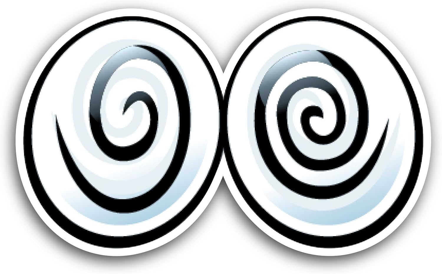 2 (Pieces) 3" and 5" Confused Black Eyes Decal Sticker, Waterproof Vinyl Decals for Many Purpose Like Cars, Trucks, Laptops, Phones, Windows and More