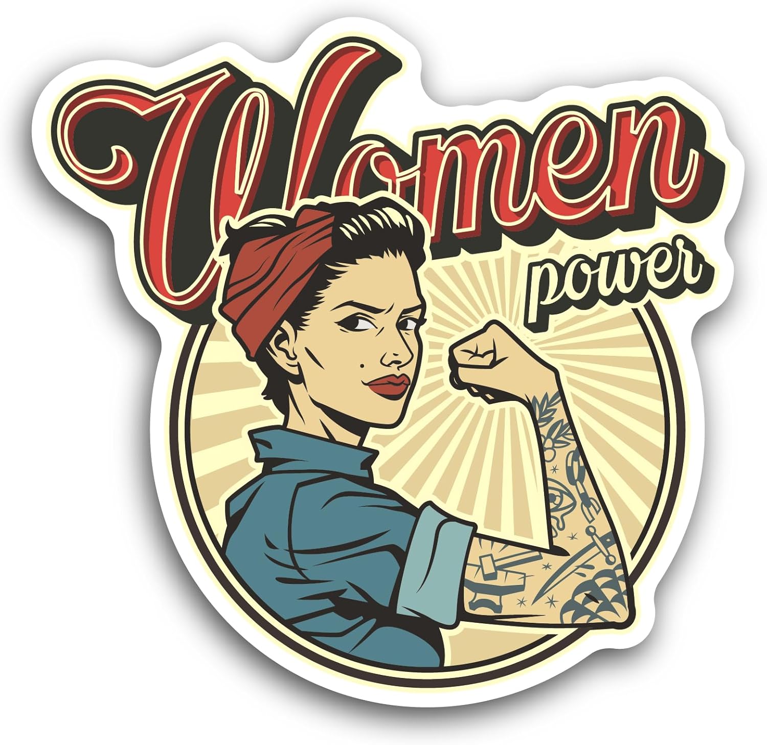 2 (Pieces) 3" and 5" Women Power Text Sticker, Waterproof Vinyl Decals for Many Purpose Like Cars, Trucks, Laptops, Phones, Windows and More