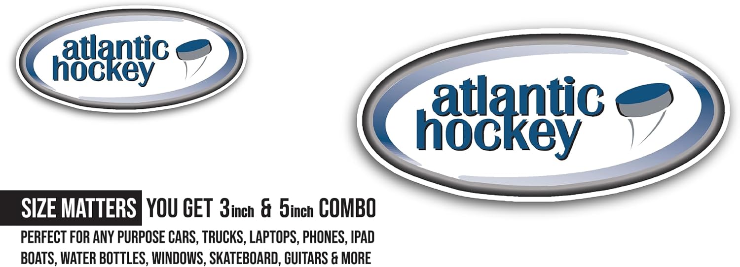 2 (Pieces) 3" and 5" Atlantic H0ckey Sticker, Waterproof Vinyl Decals for Many Purpose Like Cars, Trucks, Laptops, Phones, Windows and More