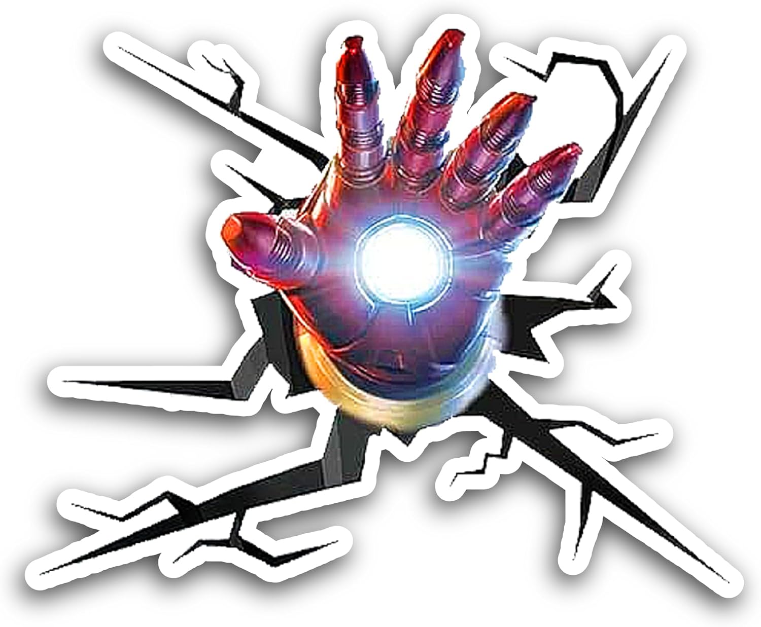 2 (Pieces) 3" and 5" Iron Hand Sticker, Waterproof Vinyl Decals for Many Purpose Like Cars, Trucks, Laptops, Phones, Windows and More