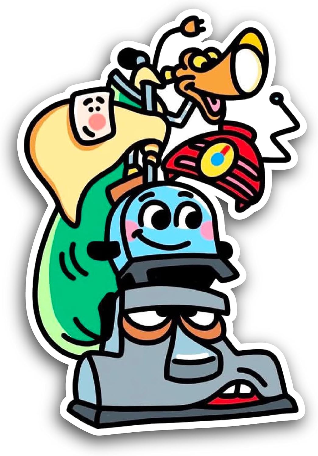 2 (Pieces) 3" and 5" The Brave Little T0aster Sticker, Waterproof Vinyl Decals for Many Purpose Like Cars, Trucks, Laptops, Phones, Windows and More
