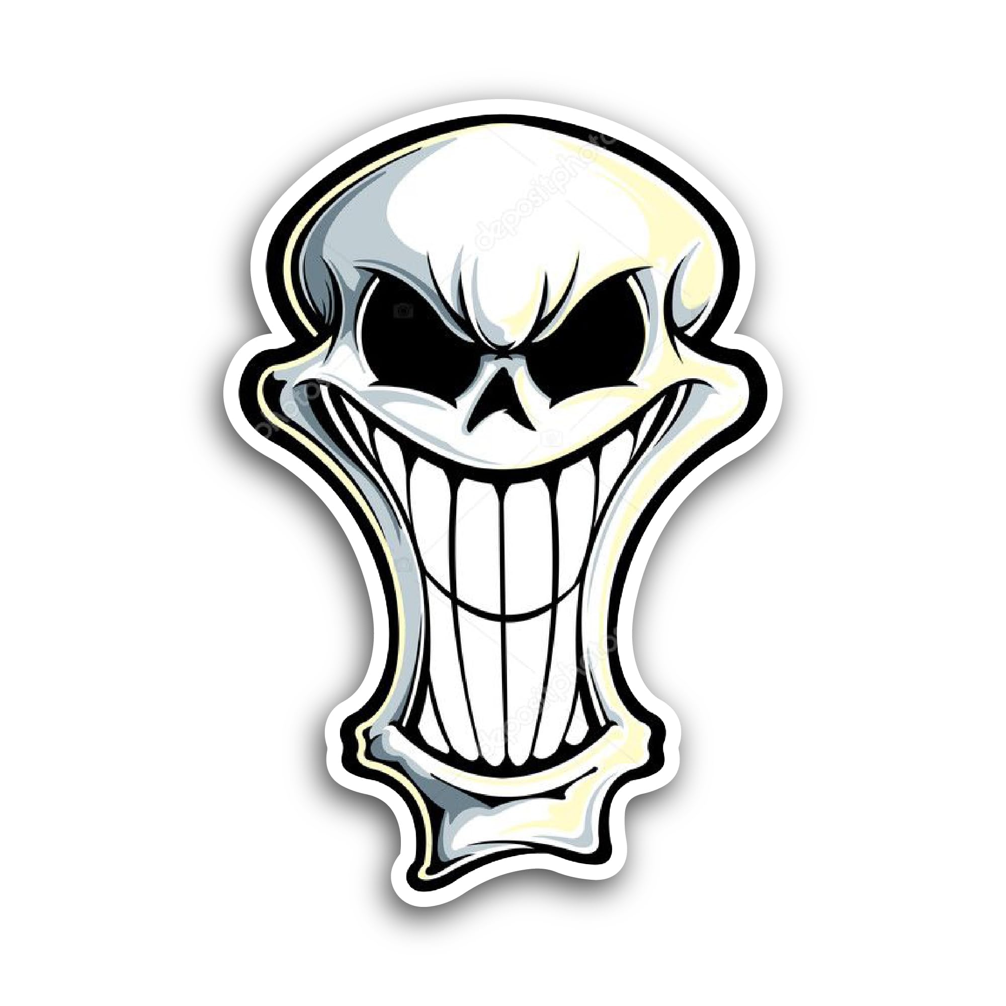 2 (Pieces) 3" and 5" Scary Skull Sticker, Waterproof Vinyl Decals for Many Purpose Like Cars, Trucks