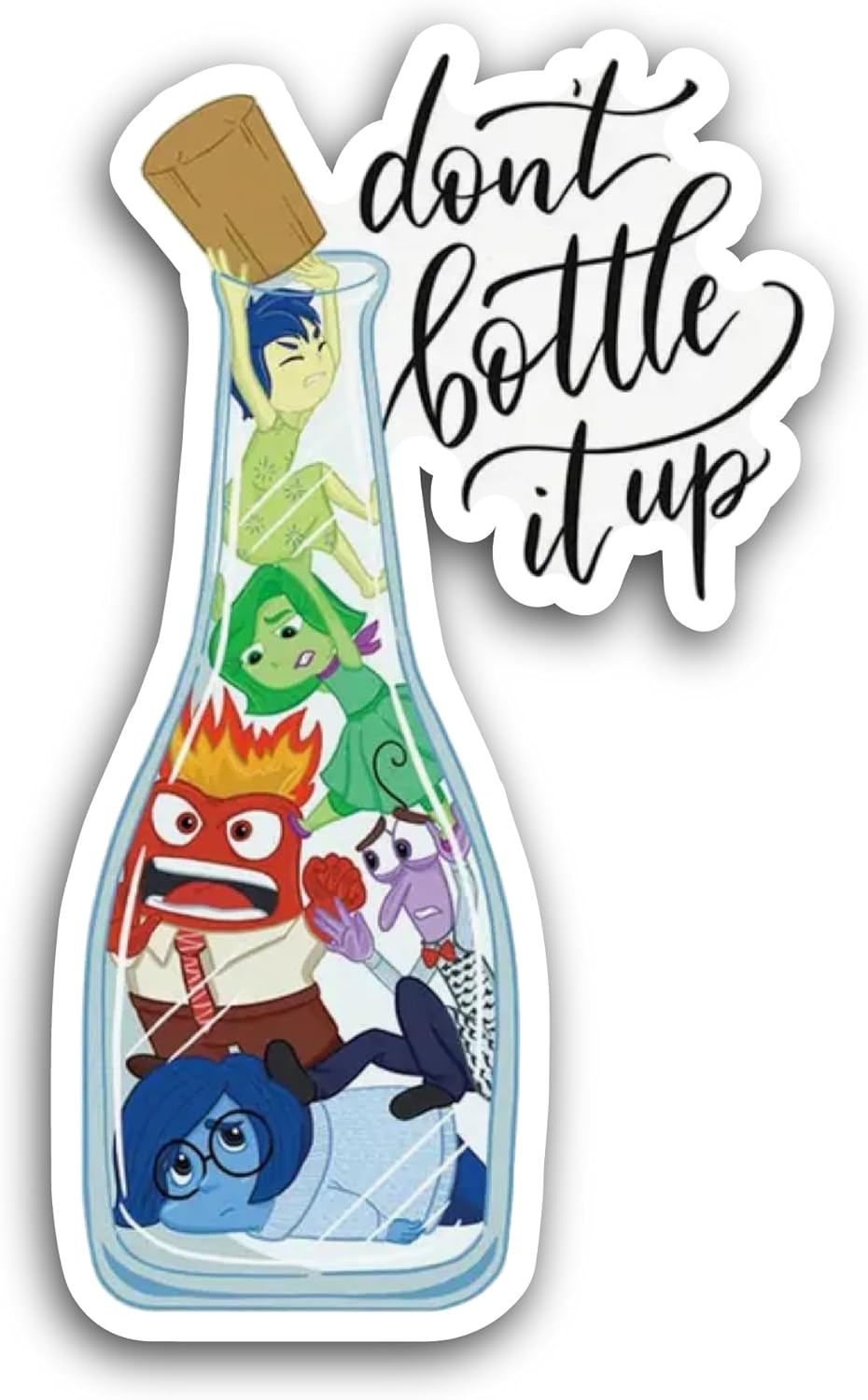 2 (Pieces) 3" and 5" Don't Bottle It Up Sticker, Waterproof Vinyl Decals for Many Purpose Like Cars, Trucks, Laptops, Phones, Windows and More