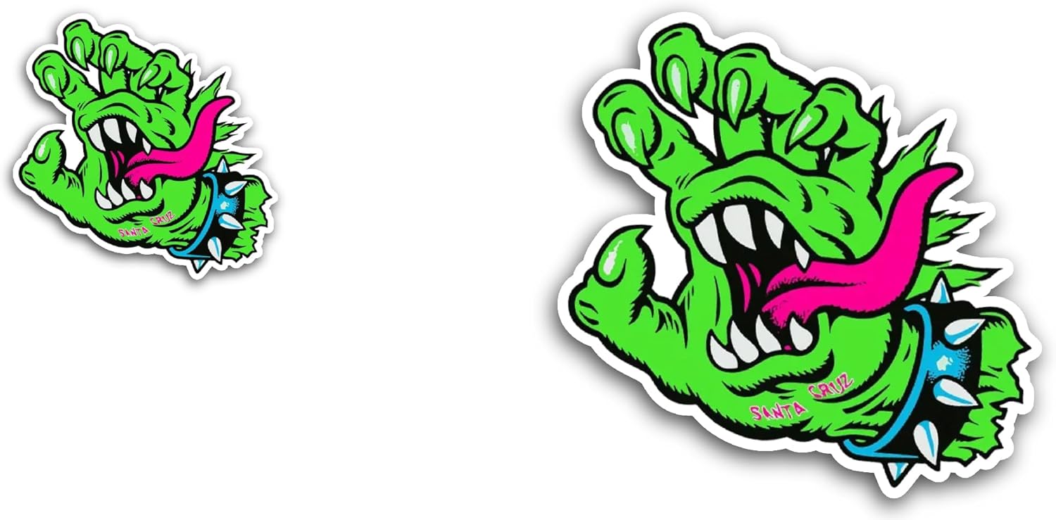 2 (Pieces) 3" and 5" Santa Cruz Meek Sticker, Waterproof Vinyl Decals for Many Purpose Like Cars, Trucks, Laptops, Phones, Windows and More