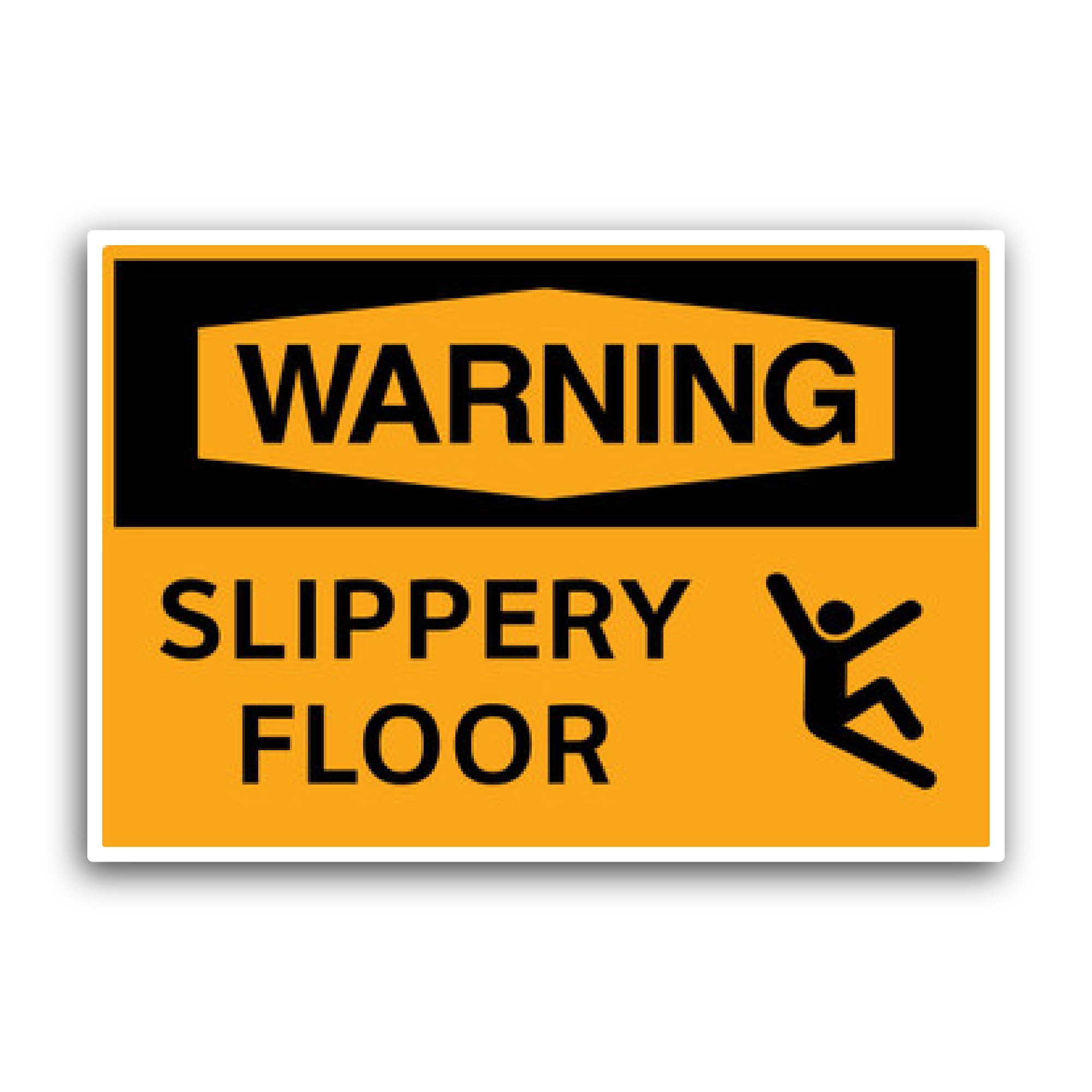2 (Pieces) 3" and 5" Warning Floor Slippery Sticker, Waterproof Vinyl Decals for Many Purpose Like C