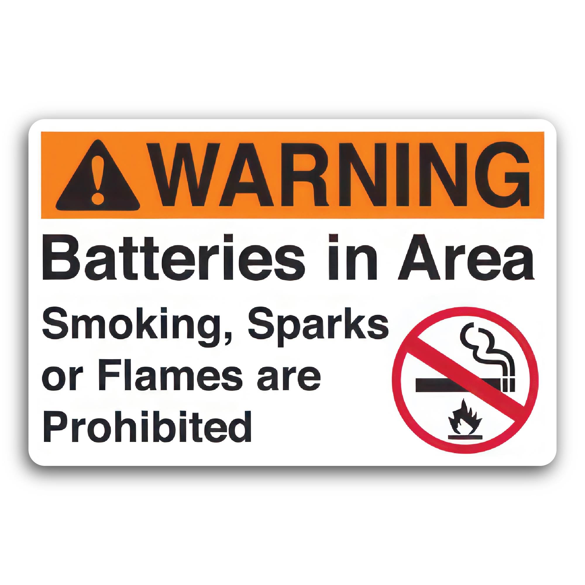 2 (Pieces) 3" and 5" Warning Batteries in Area Sticker, Waterproof Vinyl Decals for Many Purpose Lik