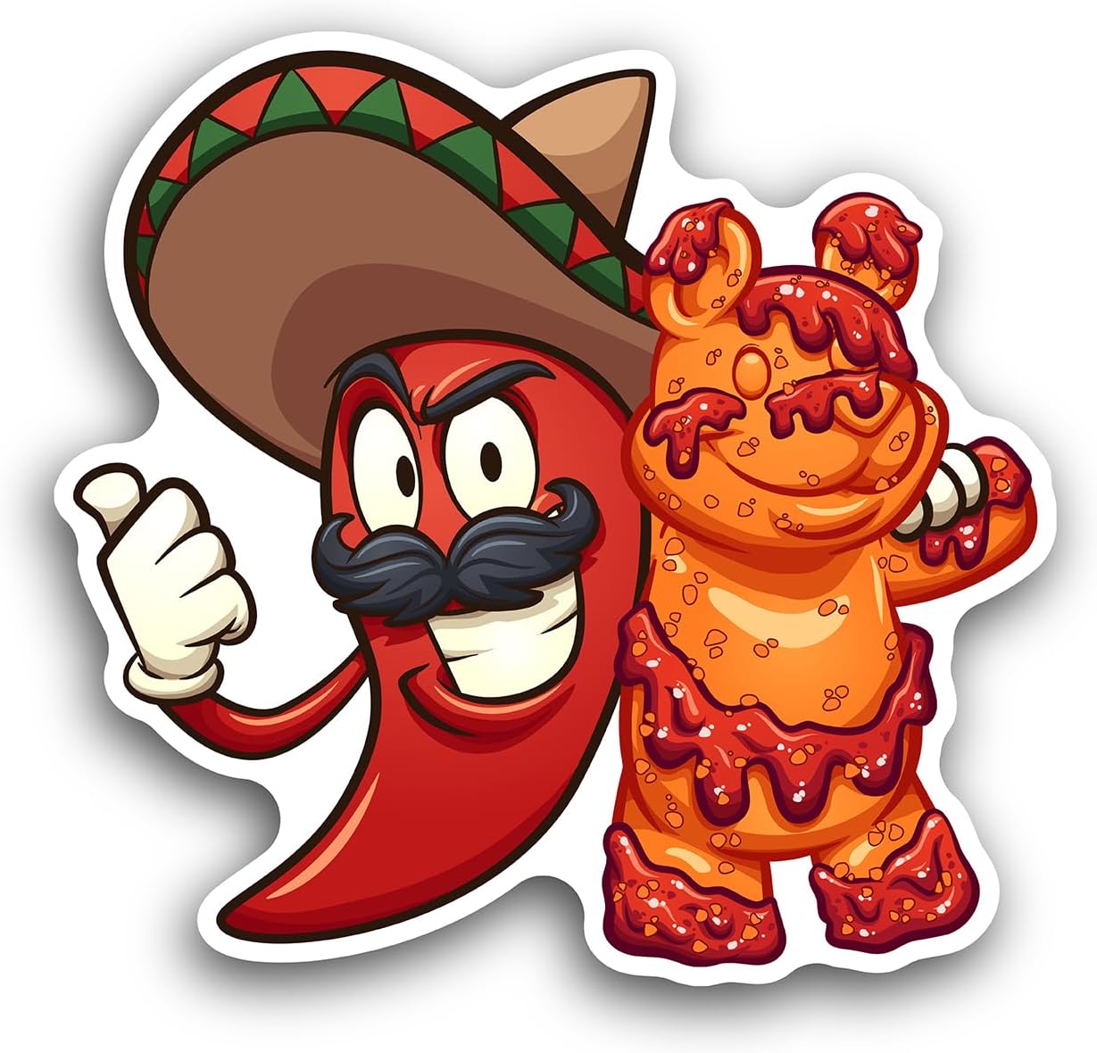 2 (Pieces) 3" and 5" Chili Pepper Sticker, Waterproof Vinyl Decals for Many Purpose Like Cars, Trucks, Laptops, Phones, Windows and More