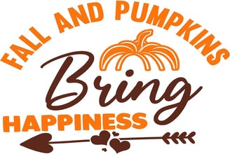 Inspirational Quote Fall And Pumpkins Bring Happiness Motivational Sticker Vinyl Decal Motivation Stickers- 5