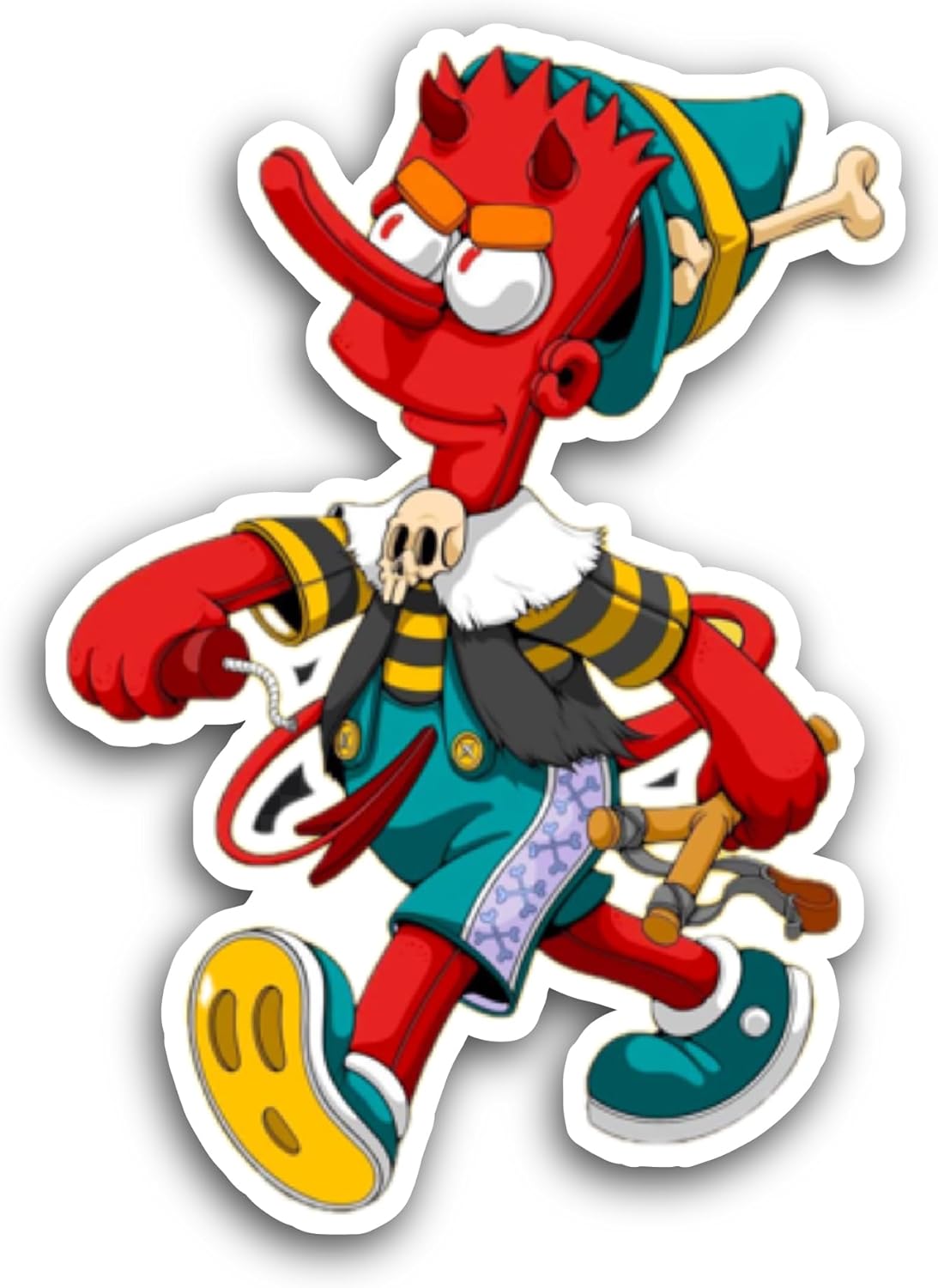 2 (Pieces) 3" and 5" Evil Cartoon Devil Sticker, Waterproof Vinyl Decals for Many Purpose Like Cars, Trucks, Laptops, Phones, Windows and More