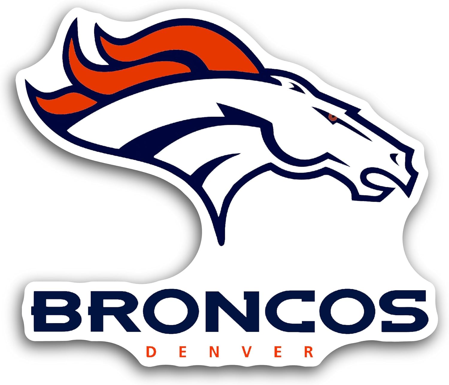 2 (Pieces) 3" and 5" Denver Br0ncos Logo Decal Sticker, Waterproof Vinyl Decals for Many Purpose Like Cars, Trucks, Laptops, Phones, Windows and More