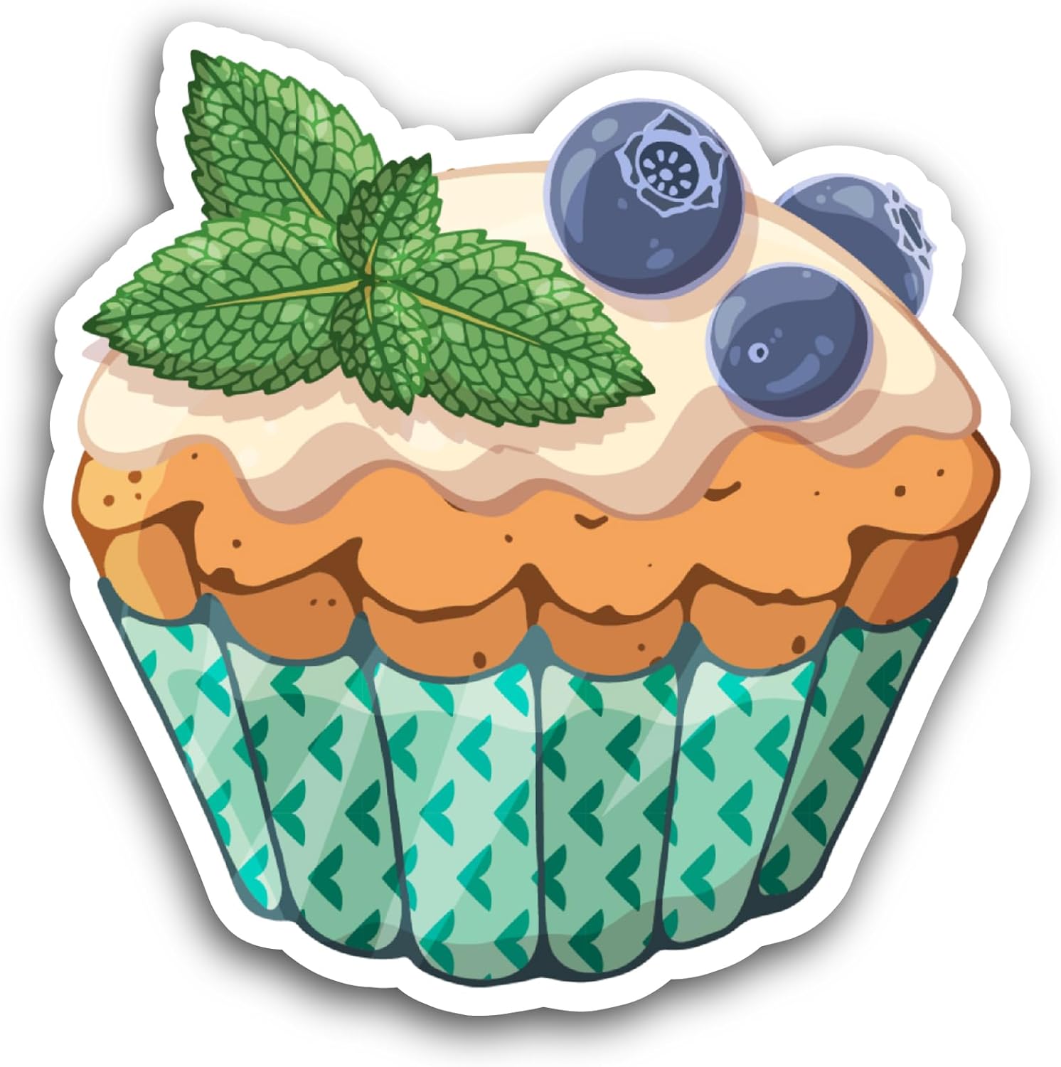 2 (Pieces) 3" and 5" Cupcake Sticker, Waterproof Vinyl Decals for Many Purpose Like Cars, Trucks, Laptops, Phones, Windows and More