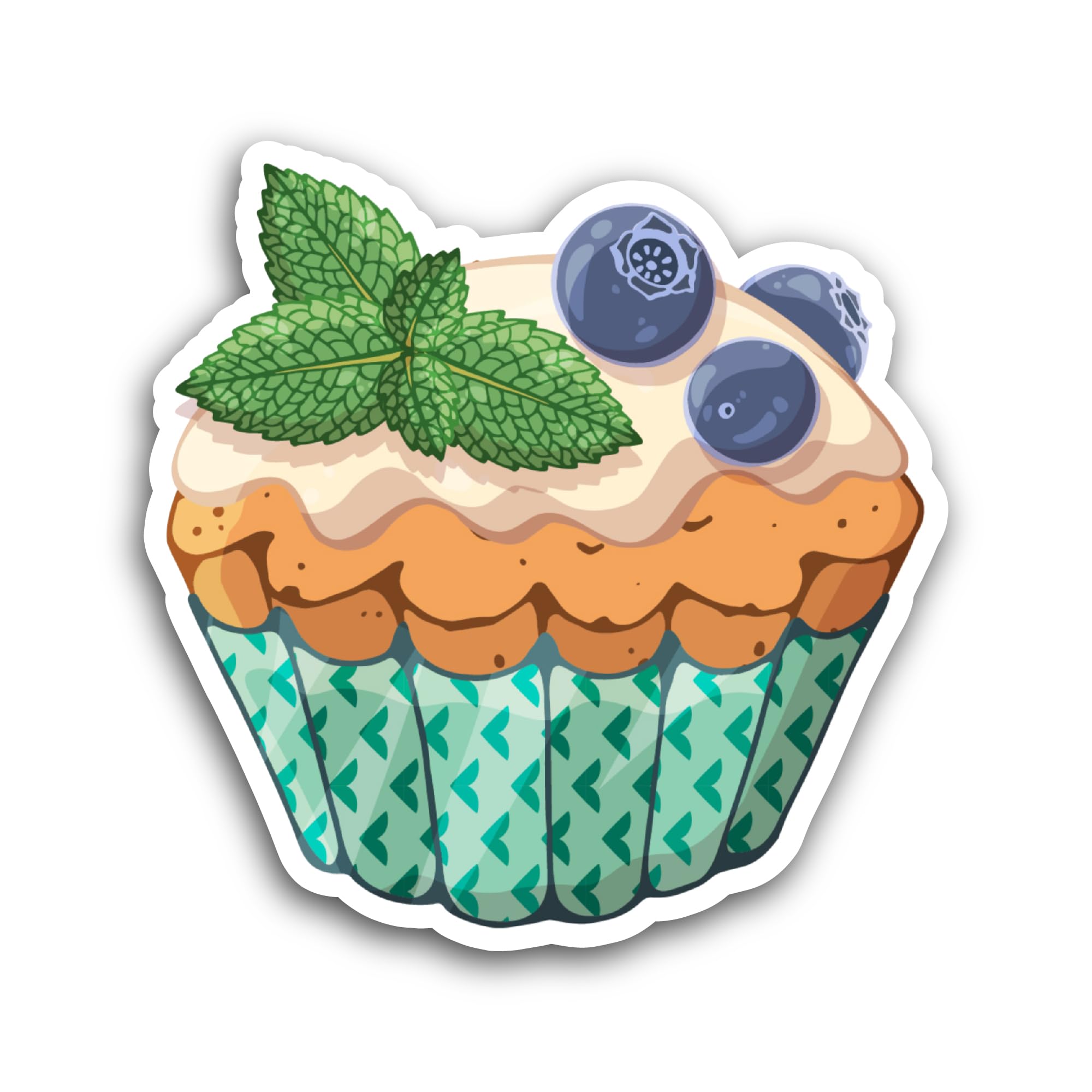 2 (Pieces) 3" and 5" Cupcake Sticker, Waterproof Vinyl Decals for Many Purpose Like Cars, Trucks, La
