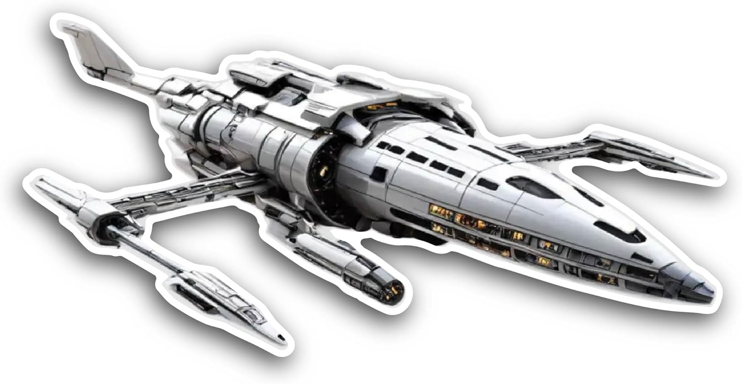 2 (Pieces) 3" and 5" Futuristic Submarine Sticker, Waterproof Vinyl Decals for Many Purpose Like Cars, Trucks, Laptops, Phones, Windows and More