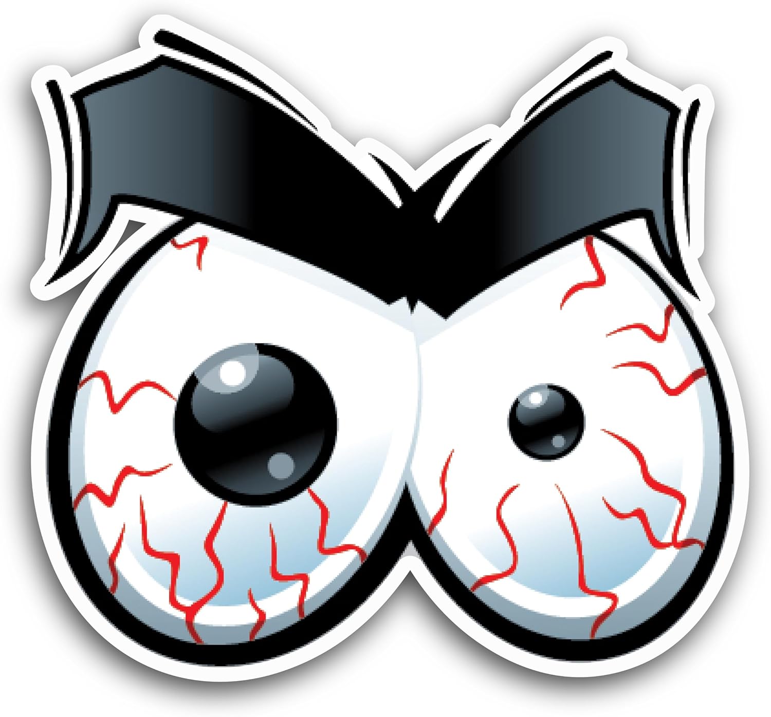 2 (Pieces) 3" and 5" Angry Expression Eyes Decal Sticker, Waterproof Vinyl Decals for Many Purpose Like Cars, Trucks, Laptops, Phones, Windows and More