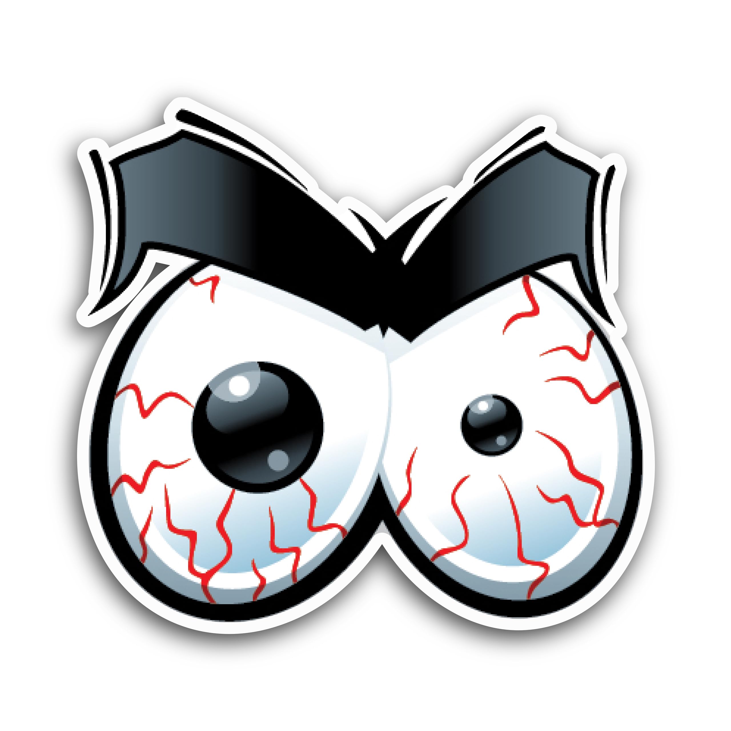 2 (Pieces) 3" and 5" Angry Expression Eyes Decal Sticker, Waterproof Vinyl Decals for Many Purpose L