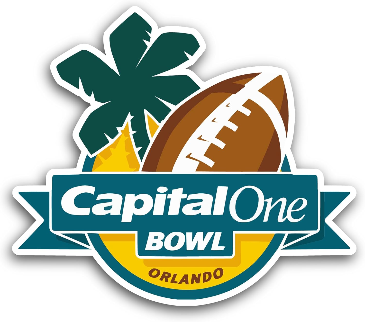 2 (Pieces) 3" and 5" Capital One B0wl Sticker, Waterproof Vinyl Decals for Many Purpose Like Cars, Trucks, Laptops, Phones, Windows and More