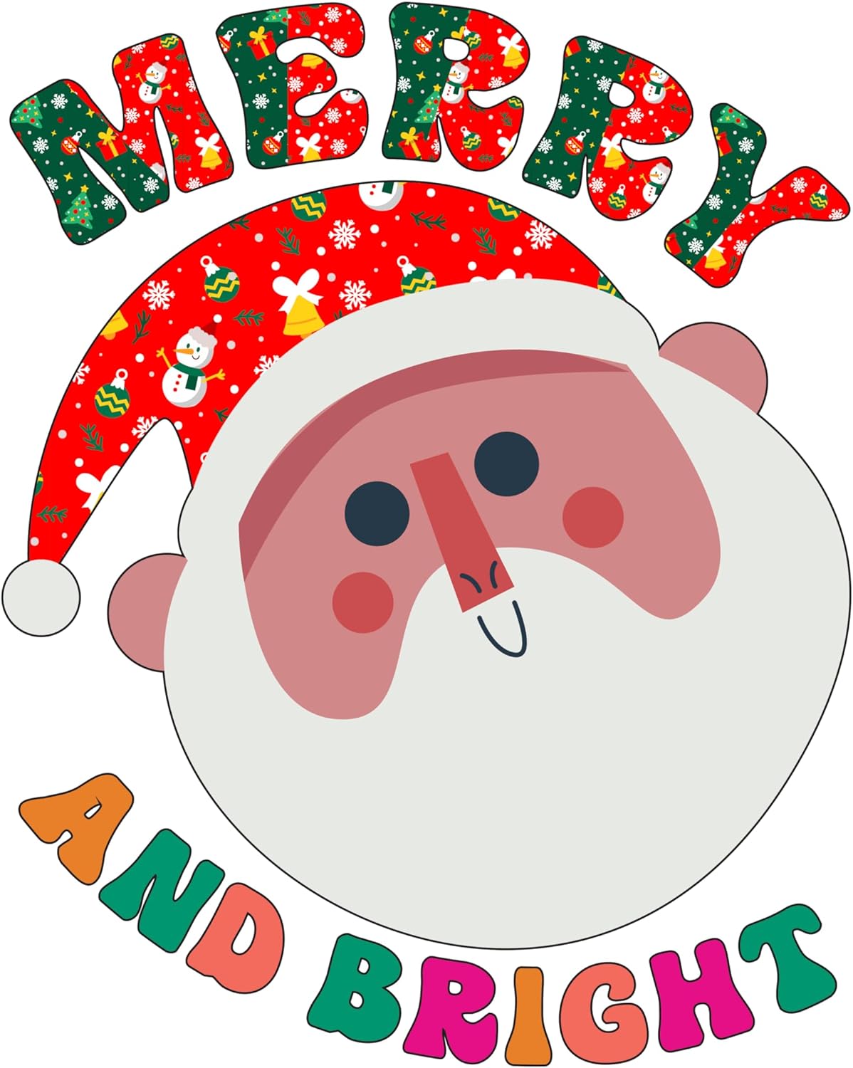 Inspirational Quote Merry & Bright White Santa Motivational Sticker Vinyl Decal Motivation Stickers- 5" Vinyl Sticker Waterproof