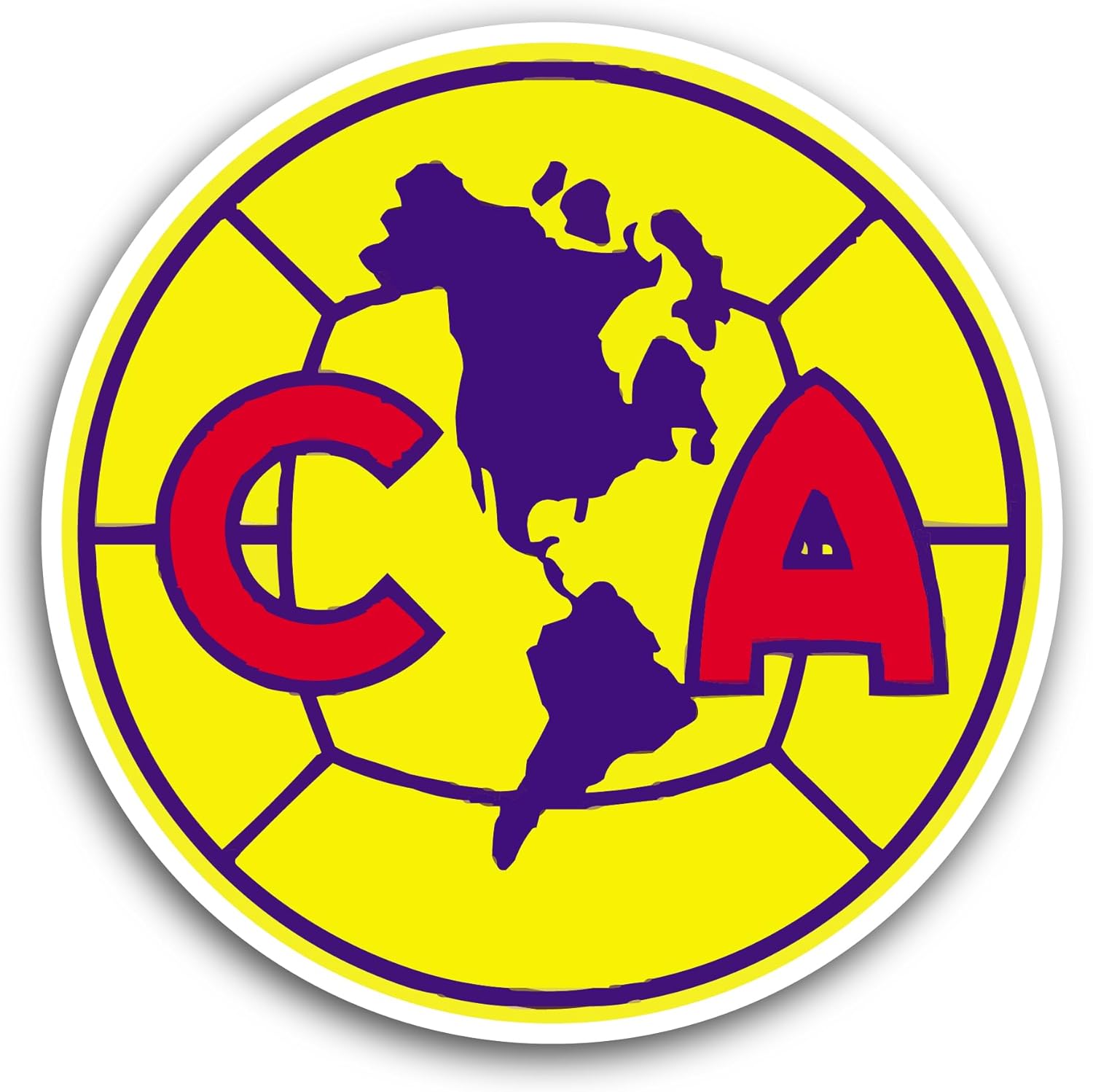 2 (Pieces) 3" and 5" Club Am3rica Sticker, Waterproof Vinyl Decals for Many Purpose Like Cars, Trucks, Laptops, Phones, Windows and More