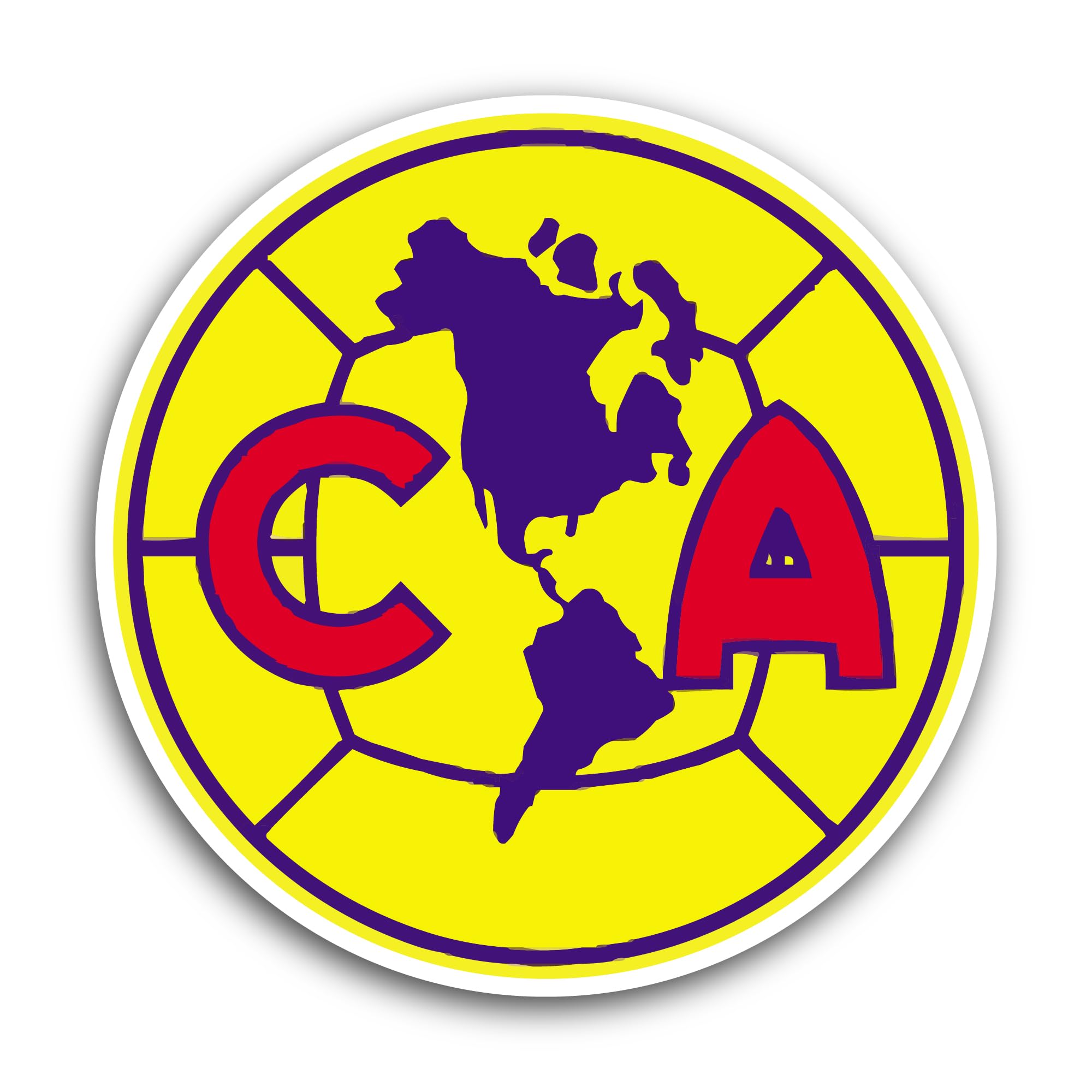 2 (Pieces) 3" and 5" Club Am3rica Sticker, Waterproof Vinyl Decals for Many Purpose Like Cars, Truck