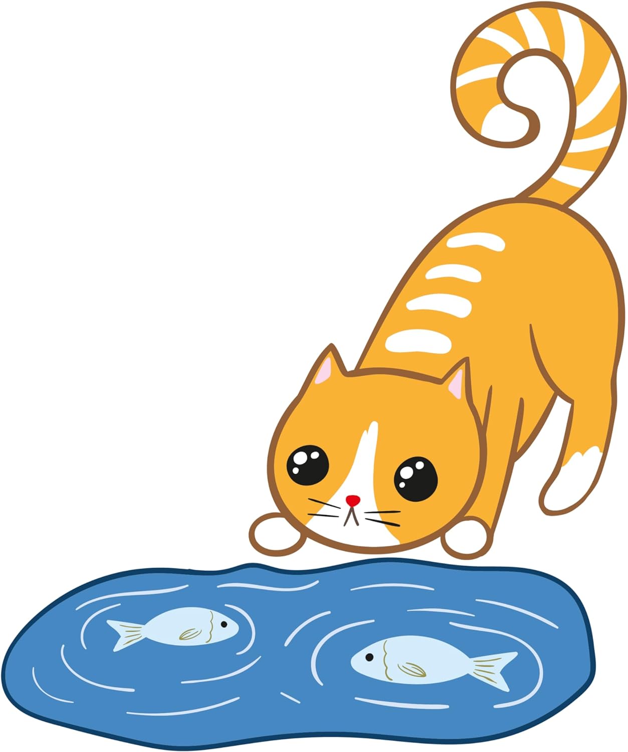 Inspirational Quote "Cat Seeing Fish" Motivational Sticker Vinyl Decal Motivation Stickers- 5" Vinyl Sticker Waterproof