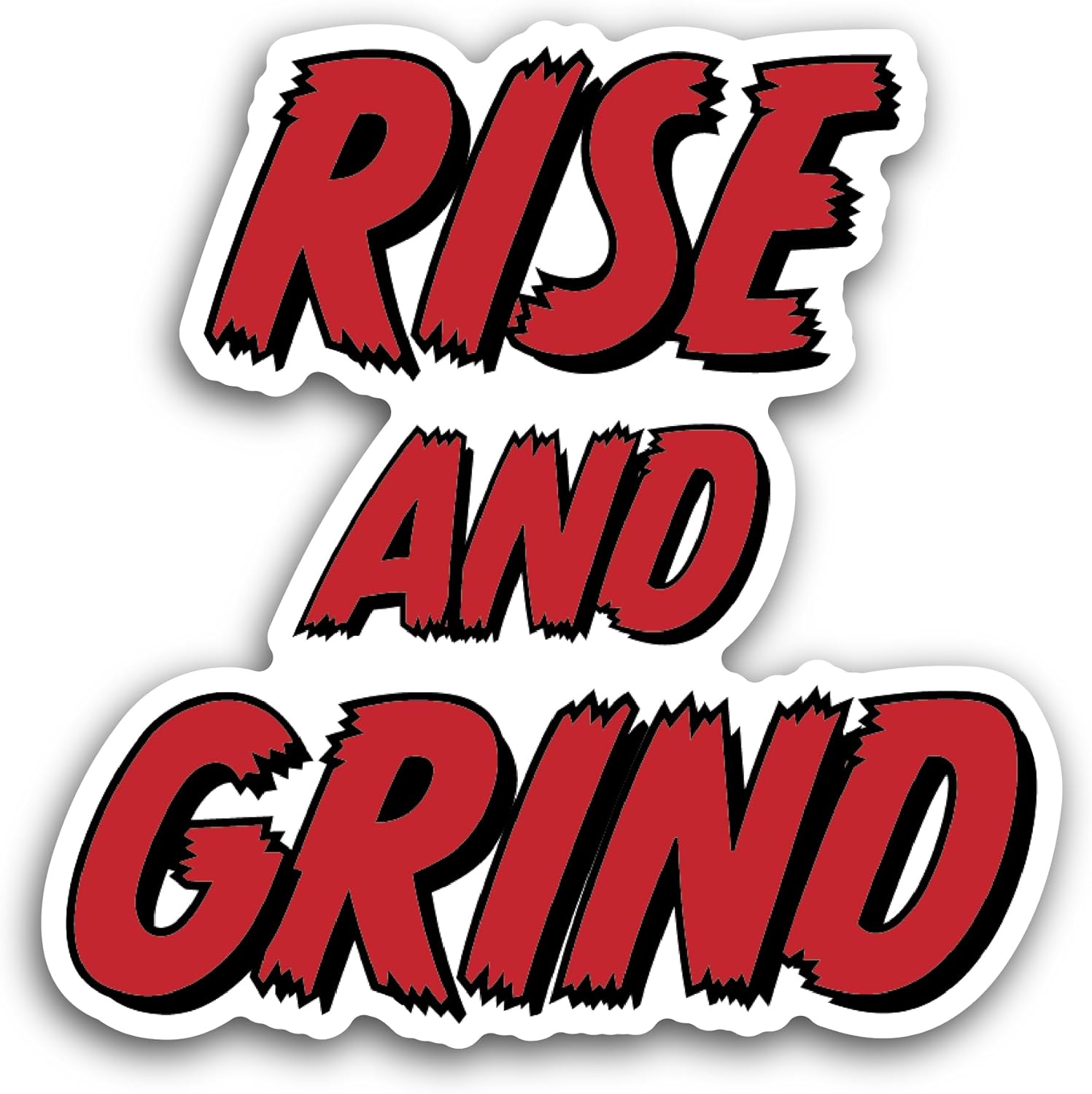 2 (Pieces) 3" and 5" Rise and Grind Sticker, Waterproof Vinyl Decals for Many Purpose Like Cars, Trucks, Laptops, Phones, Windows and More