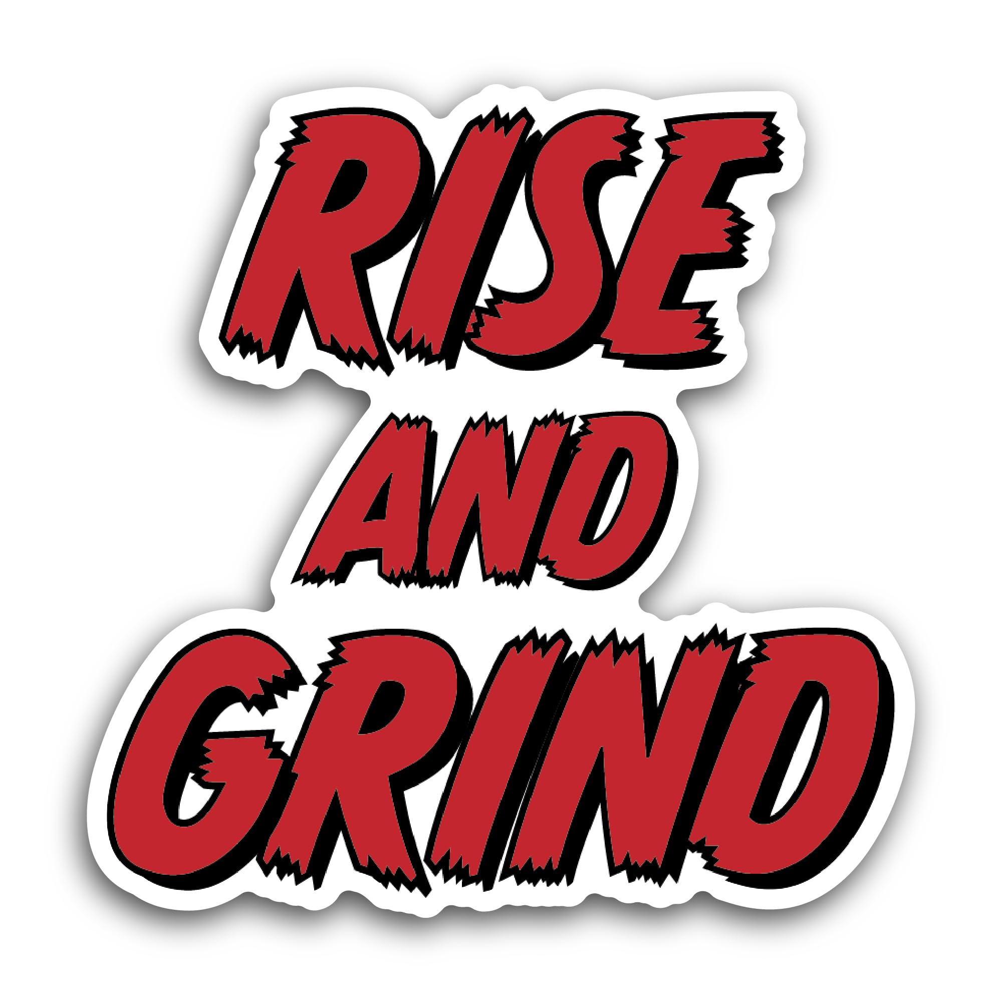 2 (Pieces) 3" and 5" Rise and Grind Sticker, Waterproof Vinyl Decals for Many Purpose Like Cars, Tru
