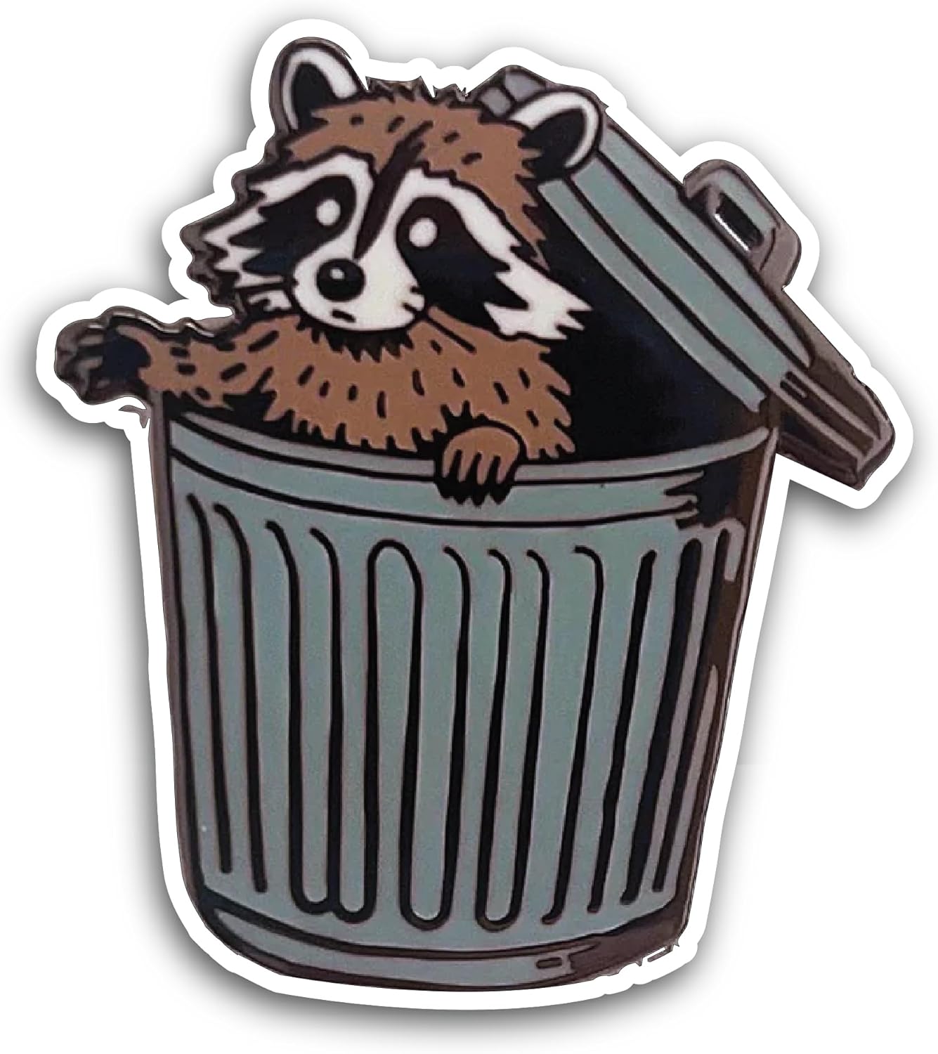 2 (Pieces) 3" and 5" Racoon in Trash Bin Sticker, Waterproof Vinyl Decals for Many Purpose Like Cars, Trucks, Laptops, Phones, Windows and More