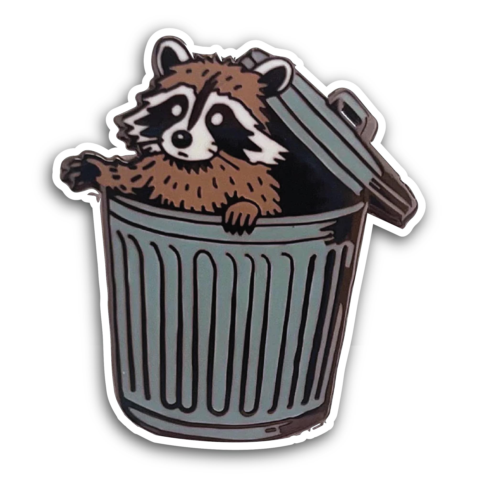 2 (Pieces) 3" and 5" Racoon in Trash Bin Sticker, Waterproof Vinyl Decals for Many Purpose Like Cars