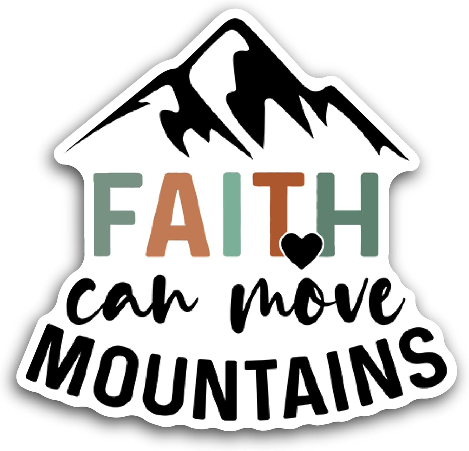 2 (Pieces) 3" and 5" Faith Can Text Sticker, Waterproof Vinyl Decals for Many Purpose Like Cars, Trucks, Laptops, Phones, Windows and More