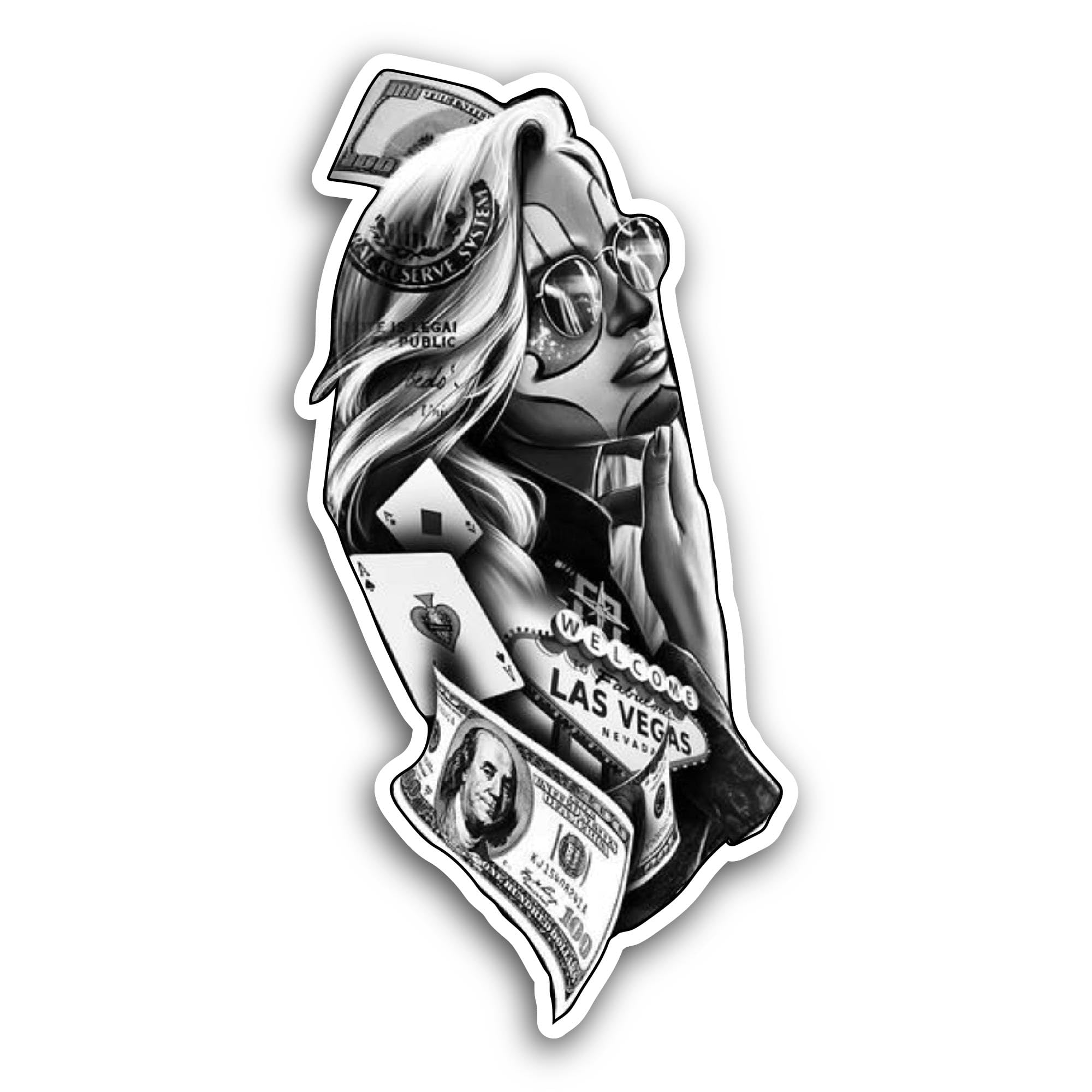 2 (Pieces) 2" and 3" Smiling Older Man with Glasses Sticker, Waterproof Vinyl Decals for Many Purpos