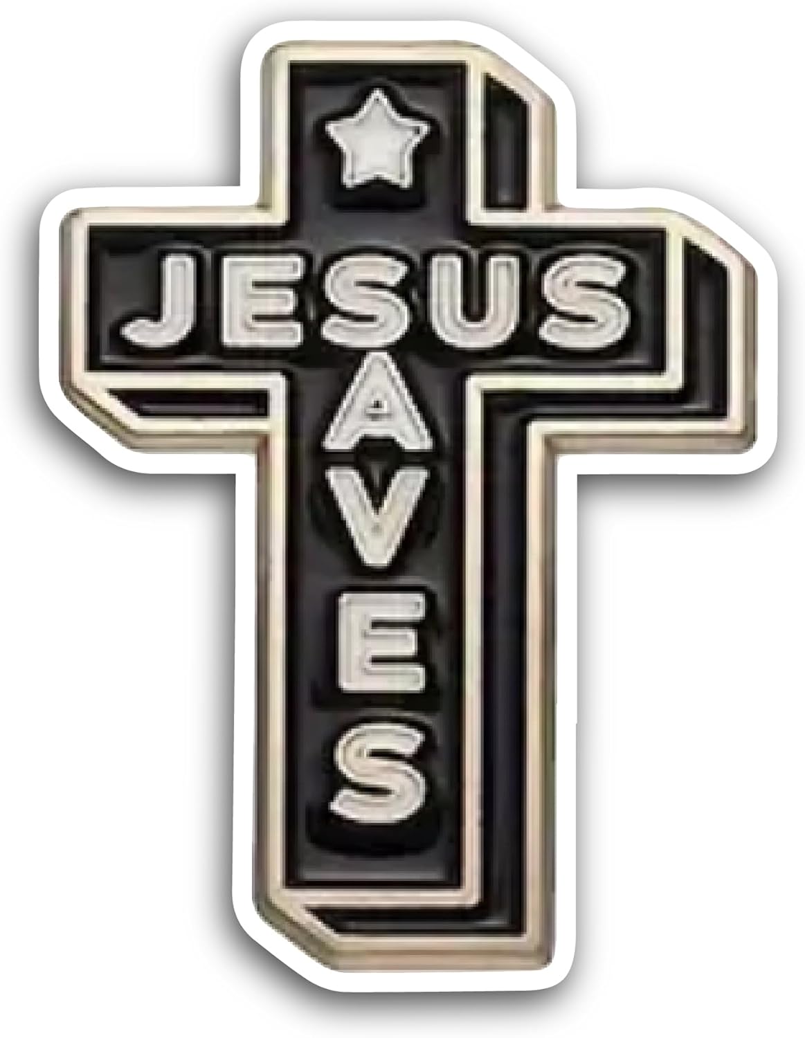 2 (Pieces) 3" and 5" Jesus Saves Cross Sticker, Waterproof Vinyl Decals for Many Purpose Like Cars, Trucks, Laptops, Phones, Windows and More
