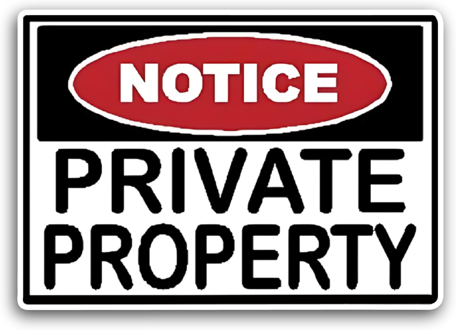 2 (Pieces) 3" and 5" Private Property Sticker, Waterproof Vinyl Decals for Many Purpose Like Cars, Trucks, Laptops, Phones, Windows and More