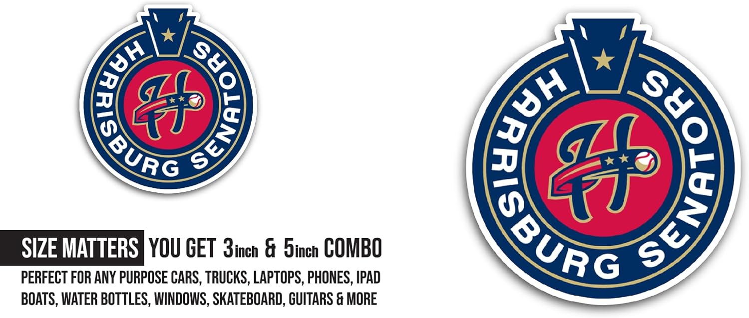 2 (Pieces) 3" and 5" Harr1sburg Logo Decal Sticker, Waterproof Vinyl Decals for Many Purpose Like Cars, Trucks, Laptops, Phones, Windows and More