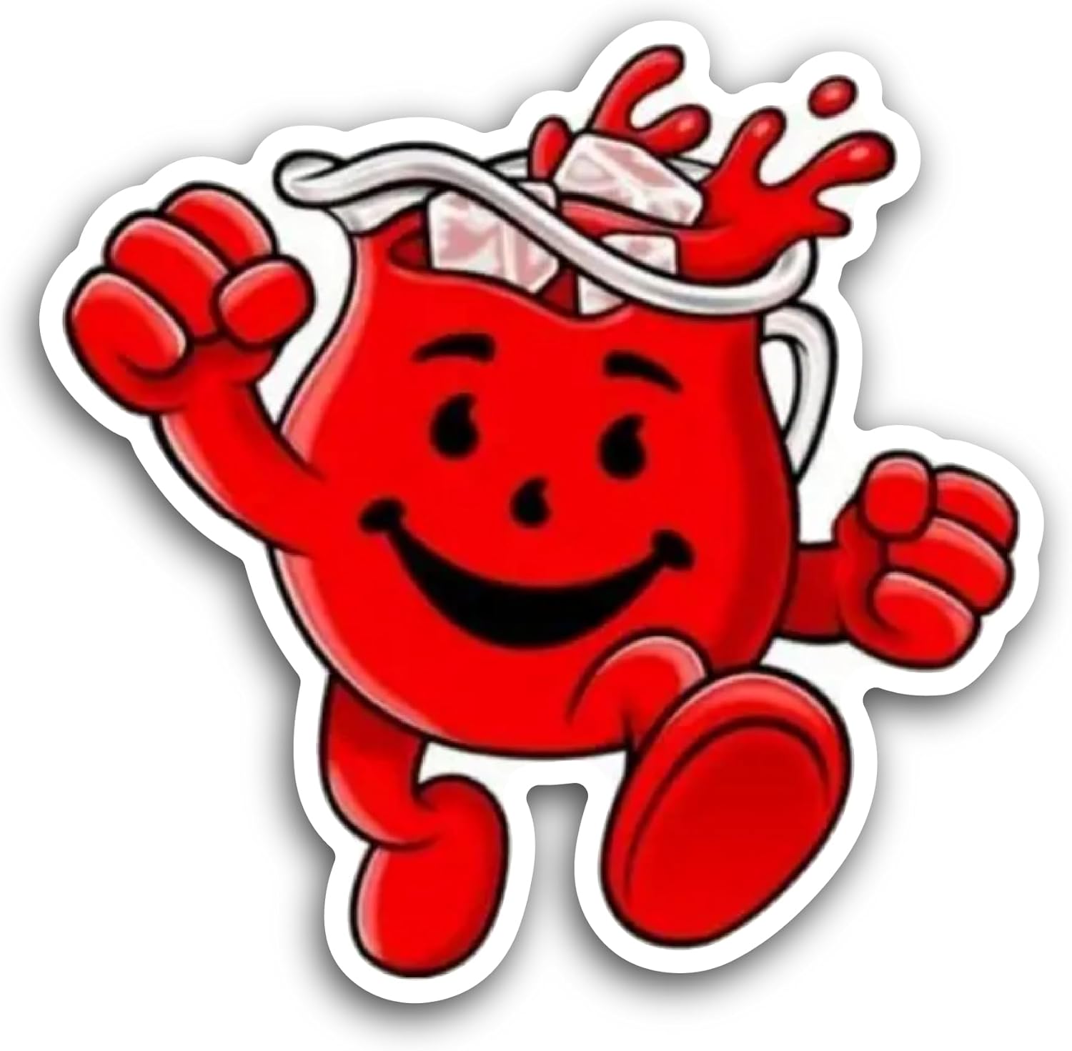 2 (Pieces) 3" and 5" K00l Aid Man Sticker, Waterproof Vinyl Decals for Many Purpose Like Cars, Trucks, Laptops, Phones, Windows and More