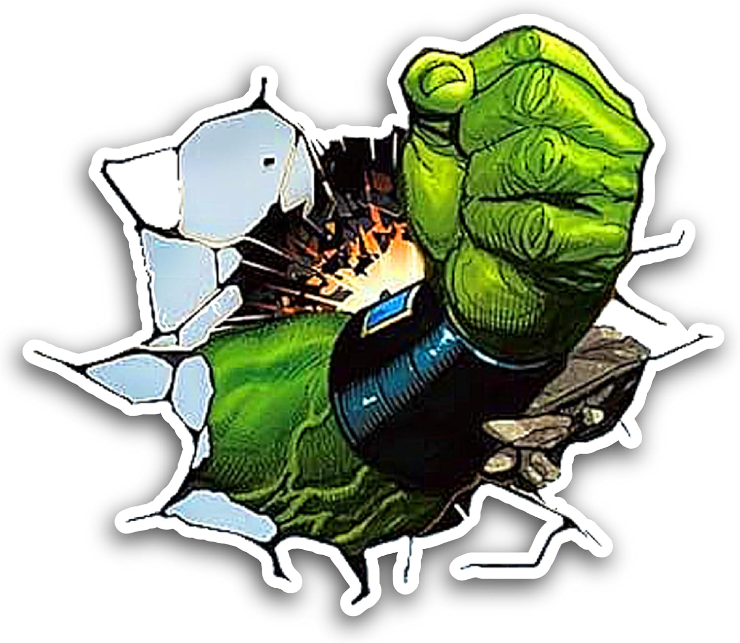 2 (Pieces) 3" and 5" Green Hand Sticker, Waterproof Vinyl Decals for Many Purpose Like Cars, Trucks, Laptops, Phones, Windows and More