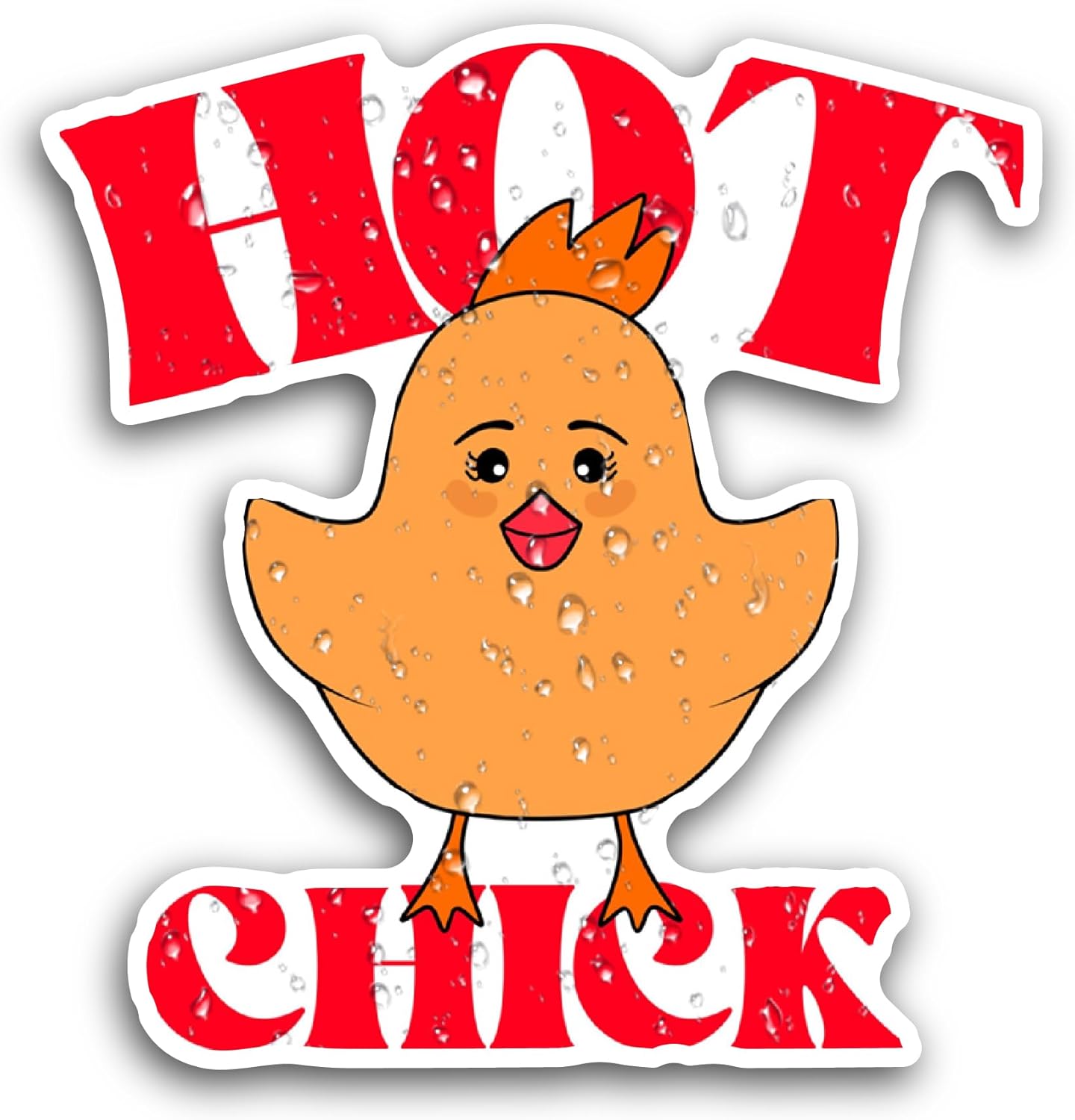 2 (Pieces) 3" and 5" Hot Chick Sticker, Waterproof Vinyl Decals for Many Purpose Like Cars, Trucks, Laptops, Phones, Windows and More