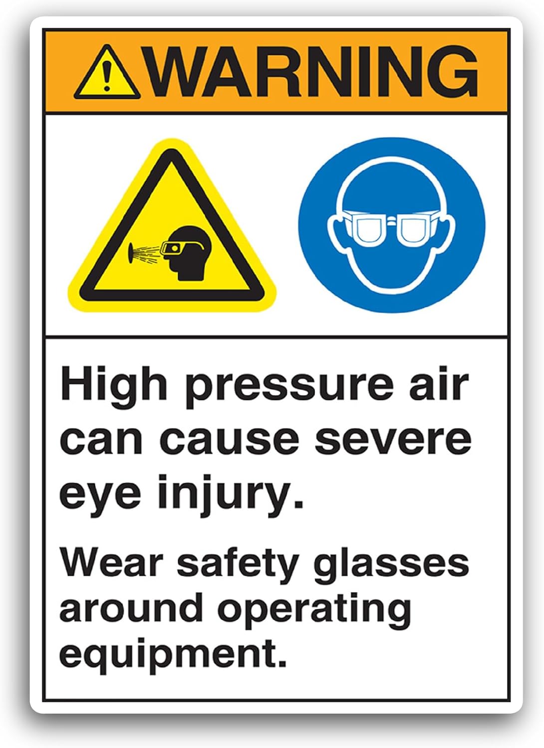 2 (Pieces) 3" and 5" Warning High Pressure Air Sticker, Waterproof Vinyl Decals for Many Purpose Like Cars, Trucks, Laptops, Phones, Windows and More