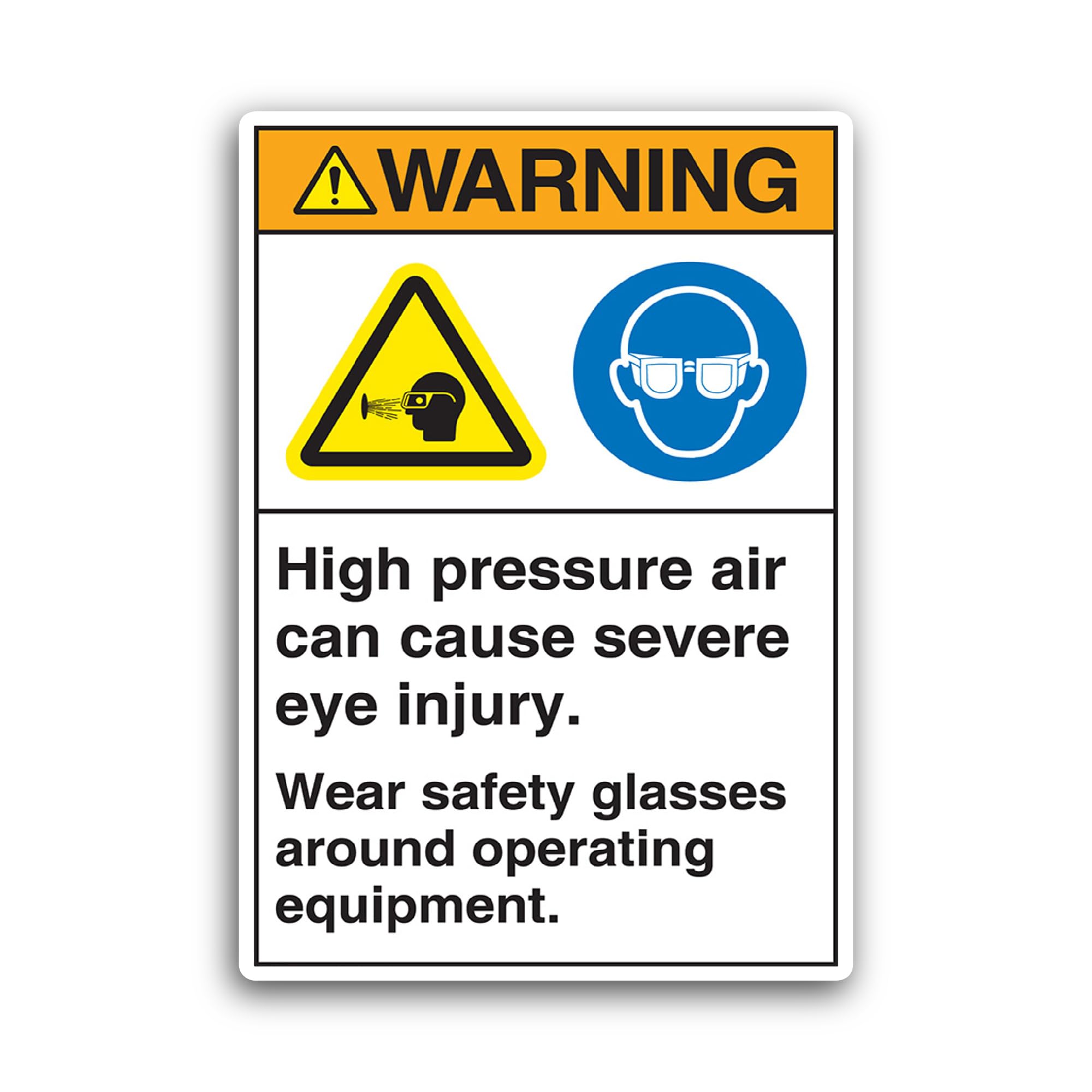 2 (Pieces) 3" and 5" Warning High Pressure Air Sticker, Waterproof Vinyl Decals for Many Purpose Lik