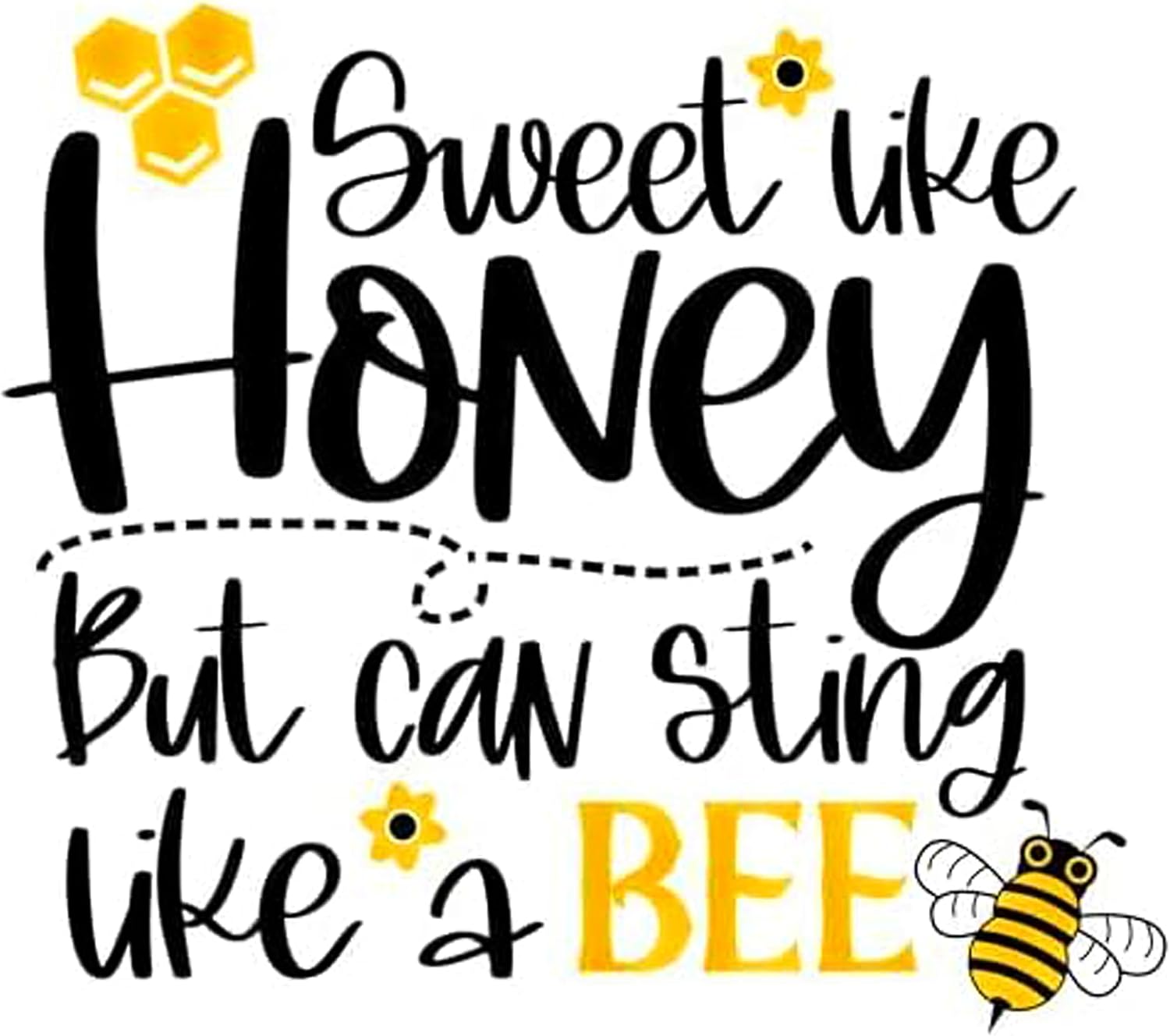 5” Vinyl Sticker Inspirational Quote Sweet Like Honey But Can Sting Like a BEE Motivational Sticker Vinyl Decal Motivation Stickers- Vinyl Sticker Waterproof Cars, Laptop, Phone