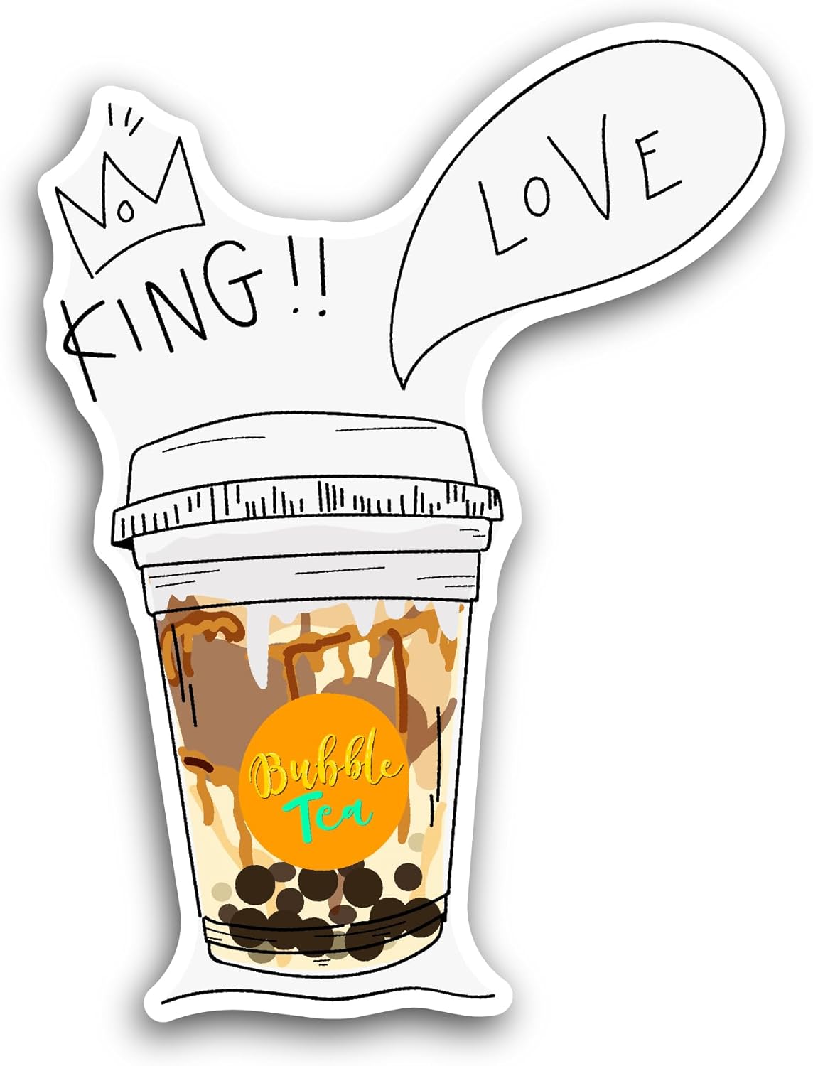 2 (Pieces) 3" and 5" Bubble Milk Tea Sticker, Waterproof Vinyl Decals for Many Purpose Like Cars, Trucks, Laptops, Phones, Windows and More