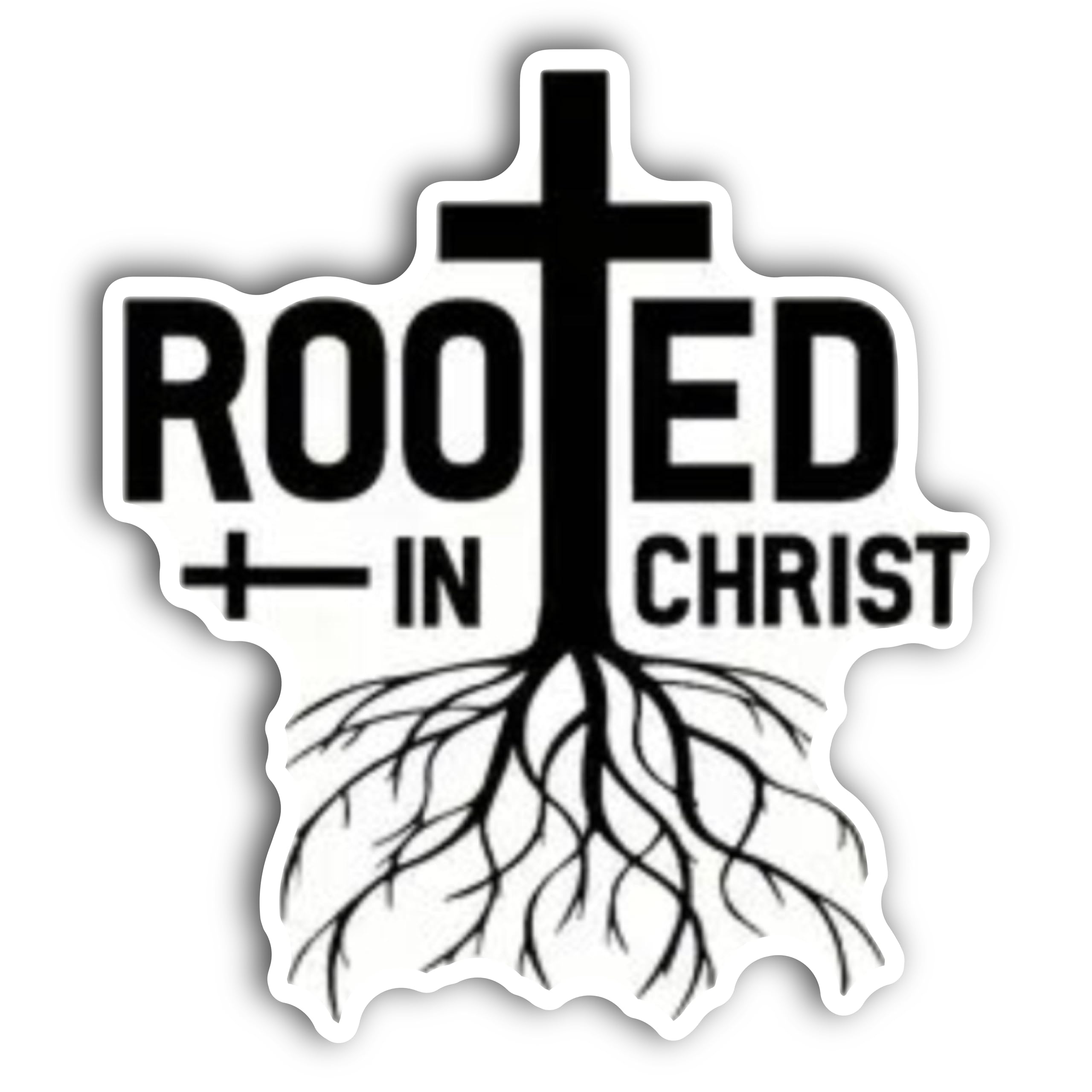 2 (Pieces) 3" and 5" Rooted in Christ Decal Sticker, Waterproof Vinyl Decals for Many Purpose Like C