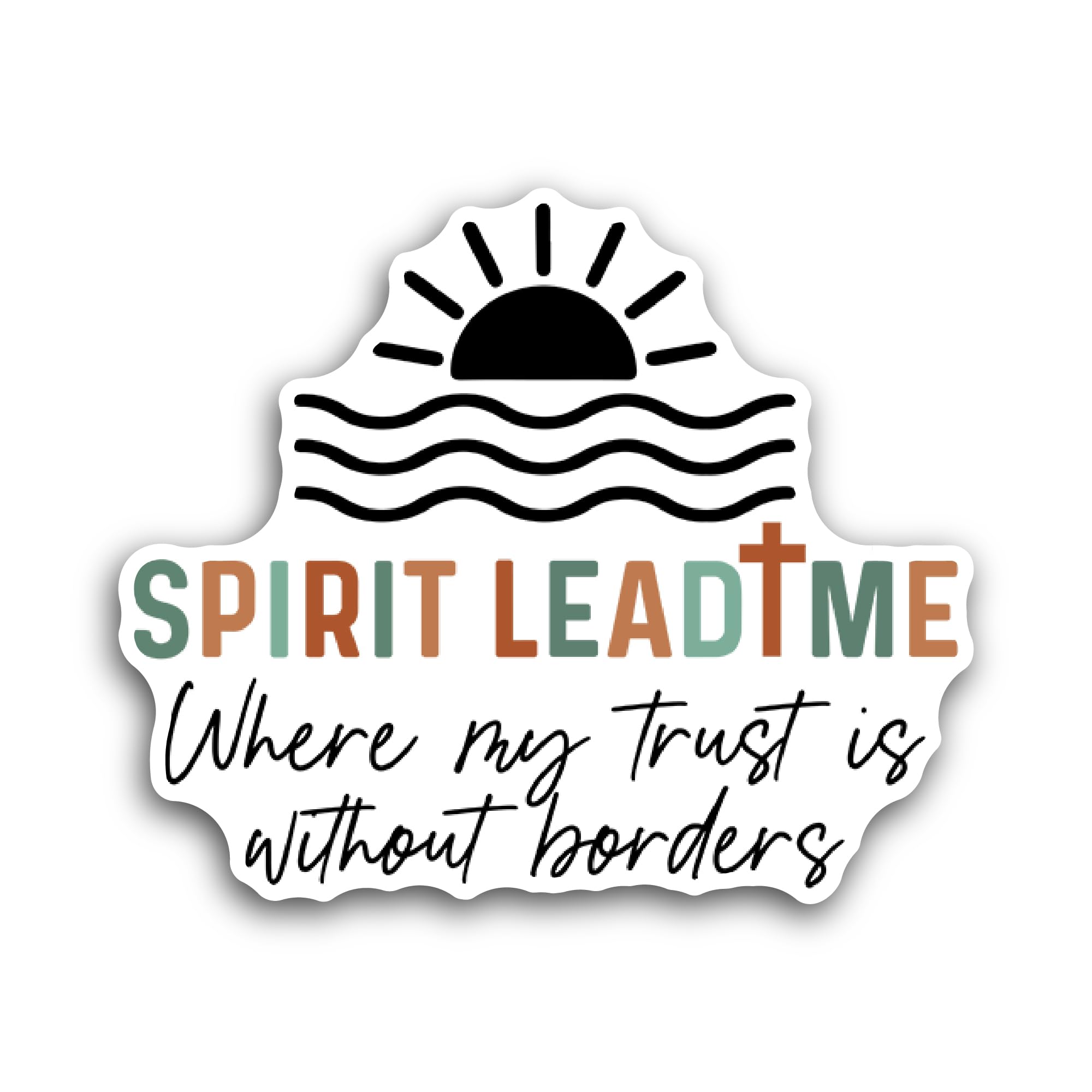 2 (Pieces) 3" and 5" Spirit Lead Me Text Sticker, Waterproof Vinyl Decals for Many Purpose Like Cars