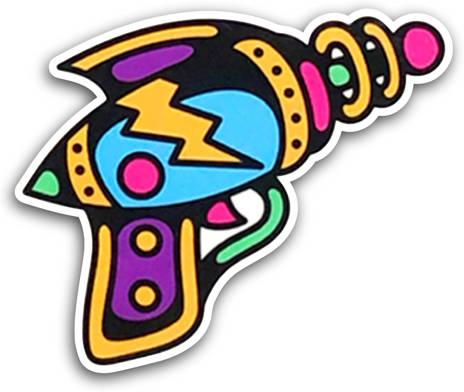 2 (Pieces) 3" and 5" Laser Gun Sticker, Waterproof Vinyl Decals for Many Purpose Like Cars, Trucks, Laptops, Phones, Windows and More