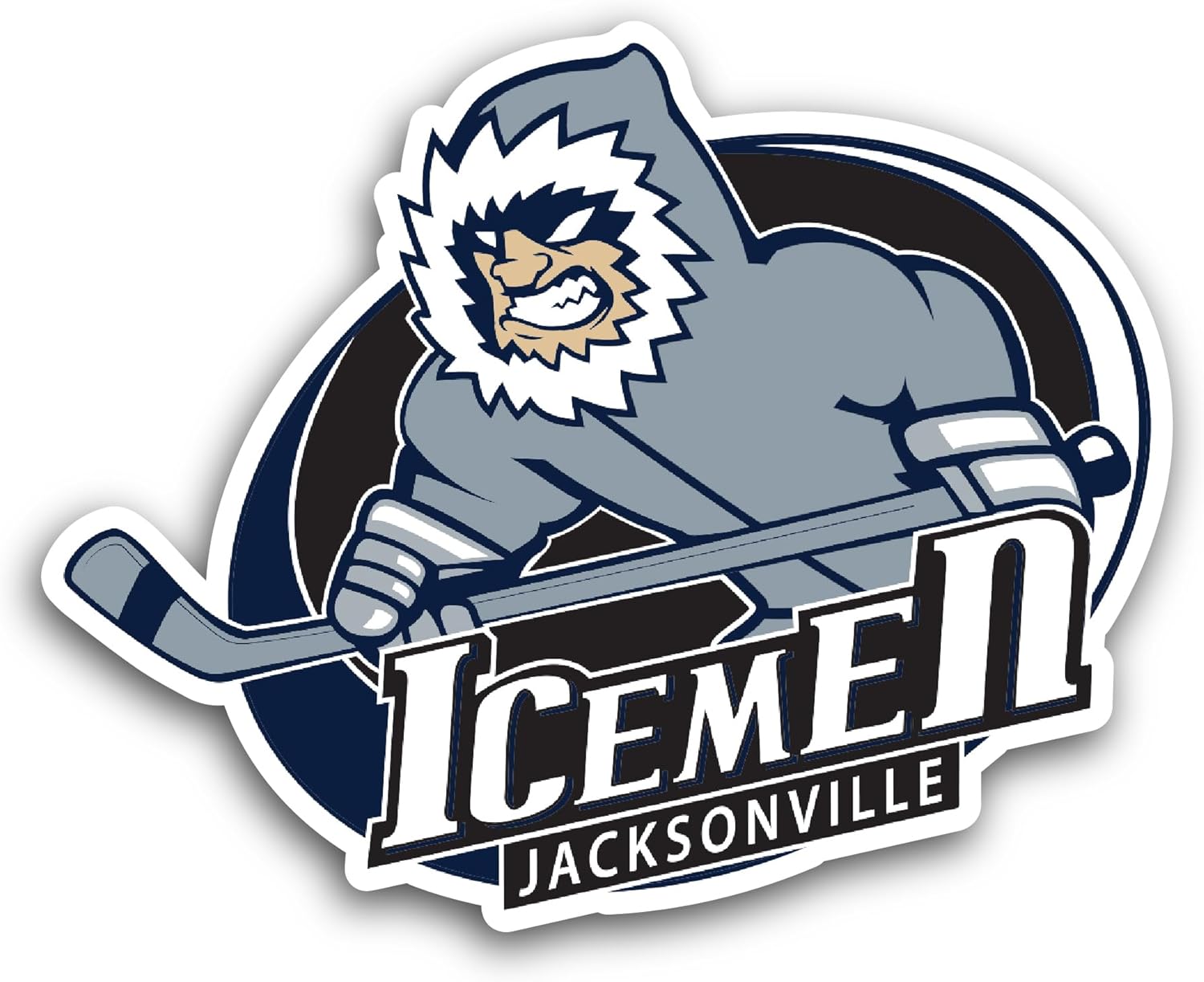 2 (Pieces) 3" and 5" Jacks0nville Icemen Sticker, Waterproof Vinyl Decals for Many Purpose Like Cars, Trucks, Laptops, Phones, Windows and More