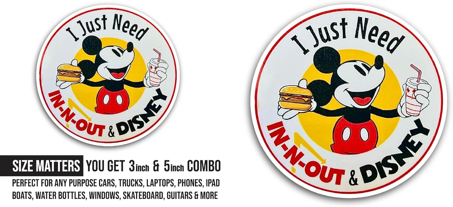 2 (Pieces) 3" and 5" I Just Need Sticker, Waterproof Vinyl Decals for Many Purpose Like Cars, Trucks, Laptops, Phones, Windows and More
