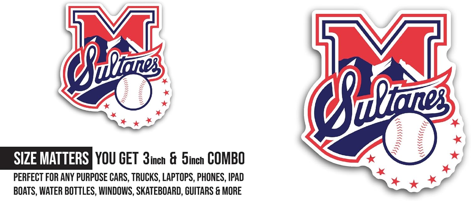 2 (Pieces) 3" and 5" M0nterrey Sultanes Logo Decal Sticker, Waterproof Vinyl Decals for Many Purpose Like Cars, Trucks, Laptops, Phones, Windows and More