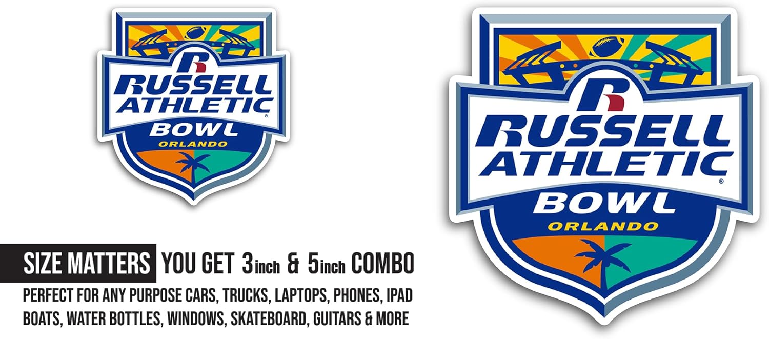 2 (Pieces) 3" and 5" Athletic B0wl Sticker, Waterproof Vinyl Decals for Many Purpose Like Cars, Trucks, Laptops, Phones, Windows and More