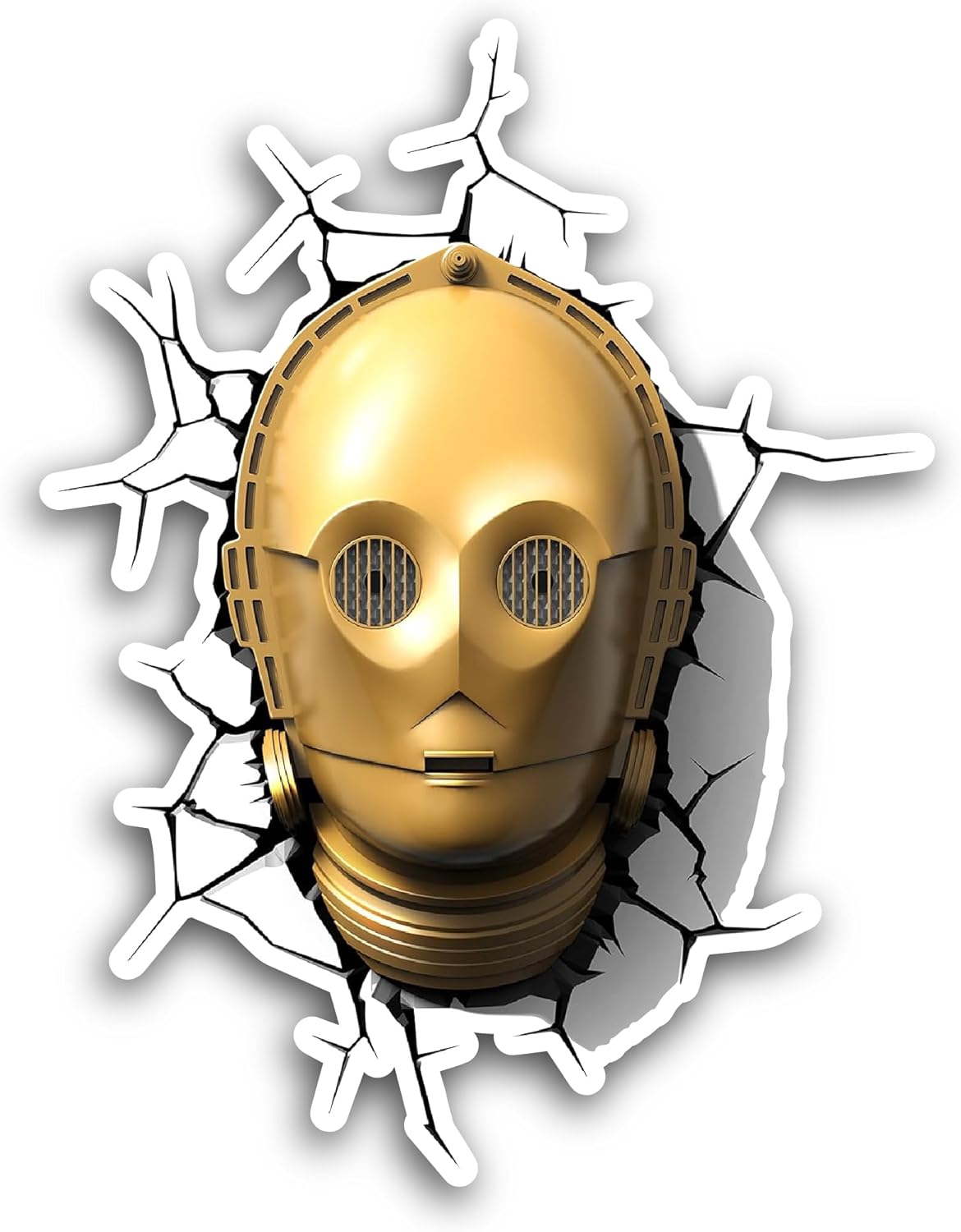 2 (Pieces) 3" and 5" Golden Face Mask Sticker, Waterproof Vinyl Decals for Many Purpose Like Cars, Trucks, Laptops, Phones, Windows and More