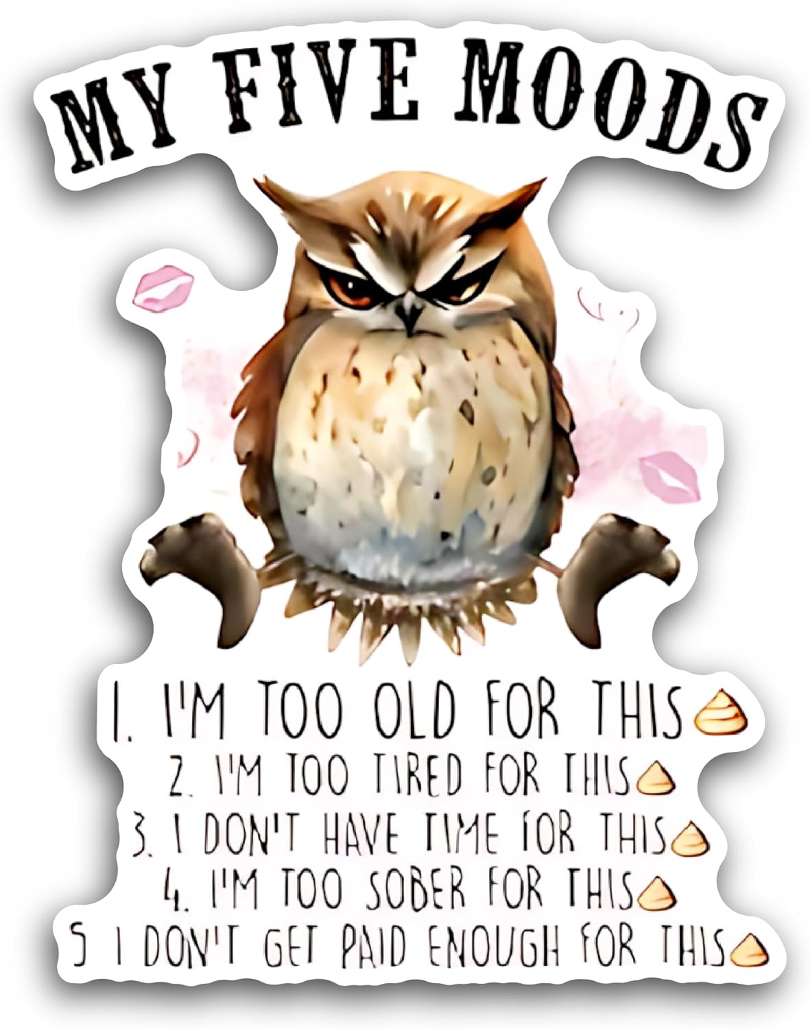 2 (Pieces) 3" and 5" My Five Moods Sticker, Waterproof Vinyl Decals for Many Purpose Like Cars, Trucks, Laptops, Phones, Windows and More